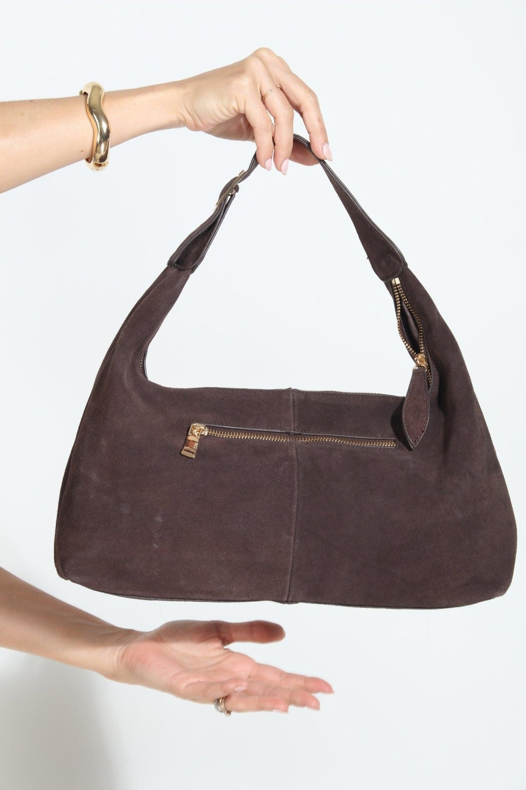 Maple Faux Suede Hobo Bag