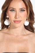 Shelly Ivory and Gold Statement Earrings