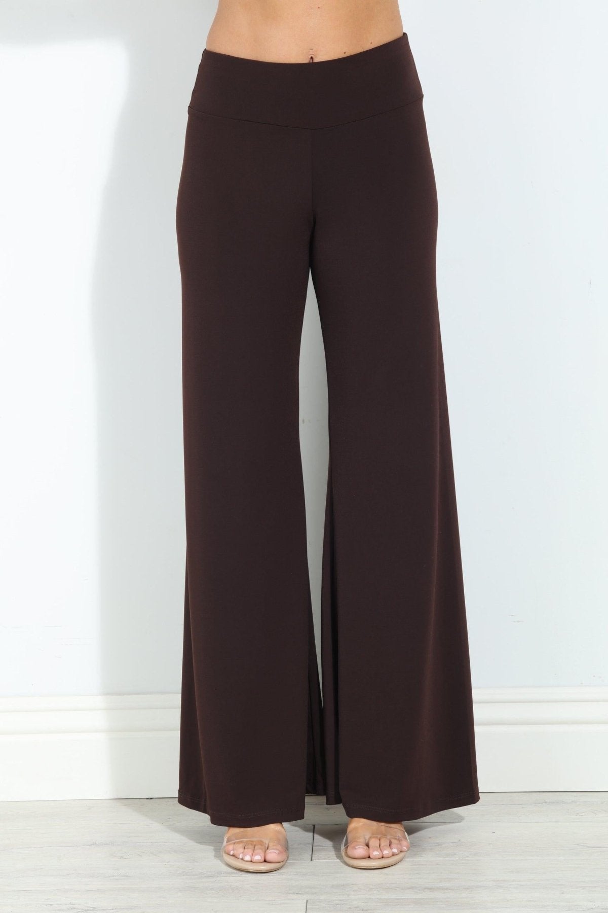 Chocolate Stretch Wide Leg Pants-BEST SELLER