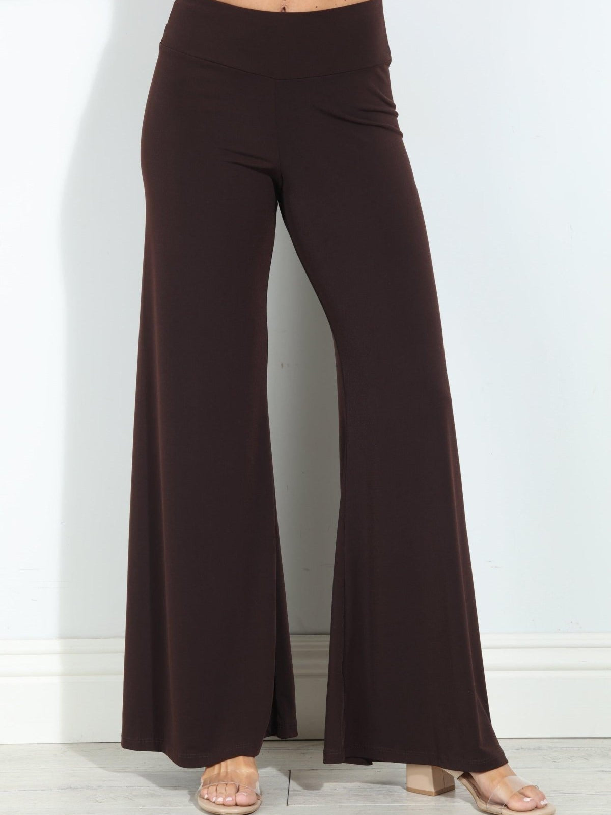 Chocolate Stretch Wide Leg Pants-BEST SELLER