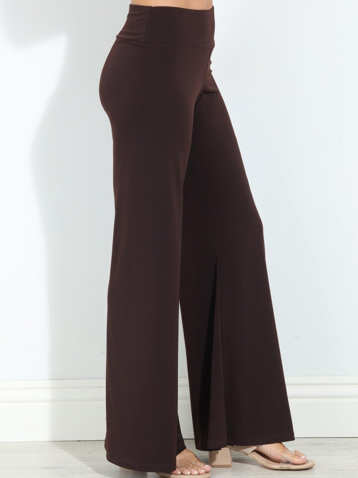 Chocolate Stretch Wide Leg Pants-BEST SELLER