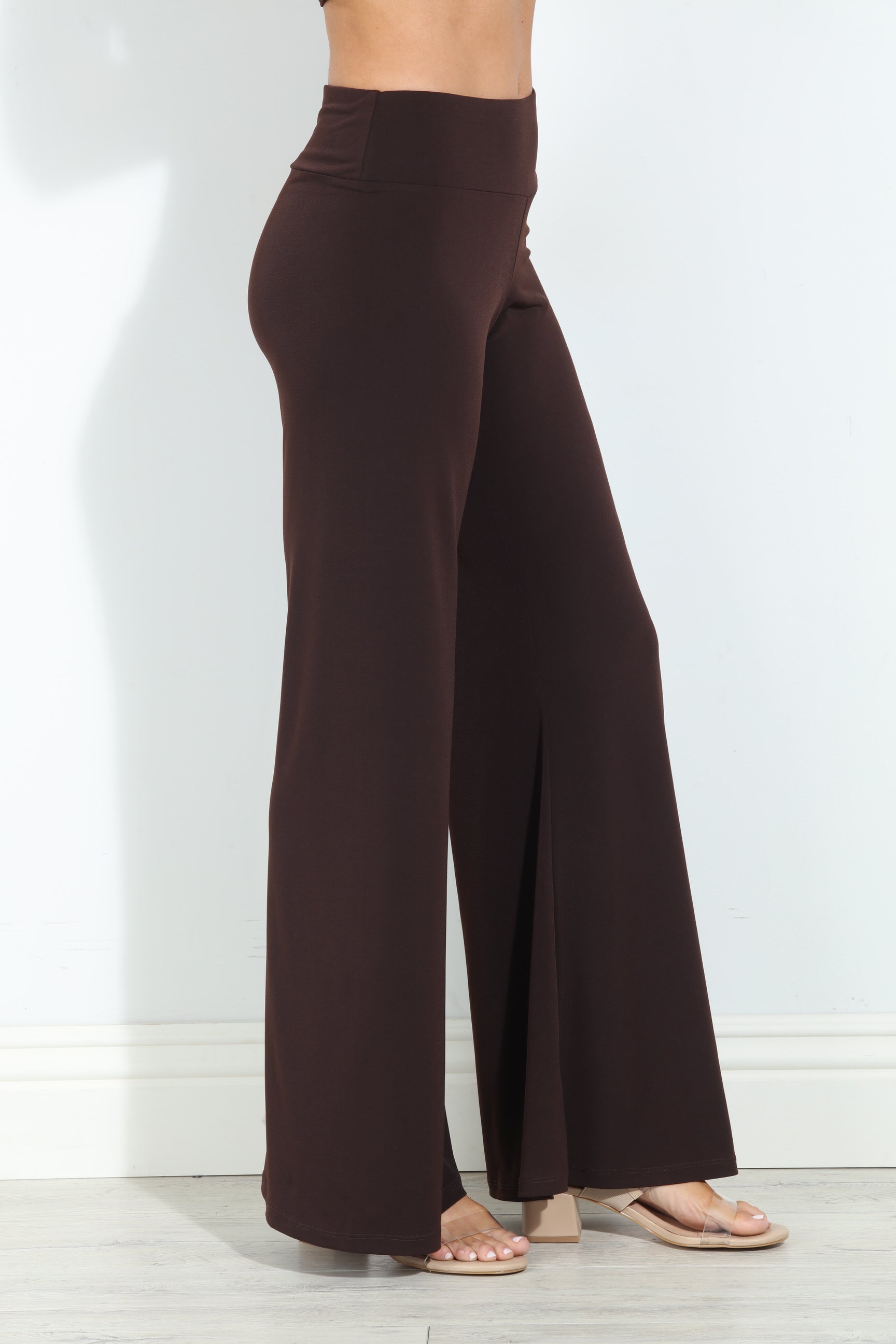 Chocolate Stretch Wide Leg Pants-BEST SELLER