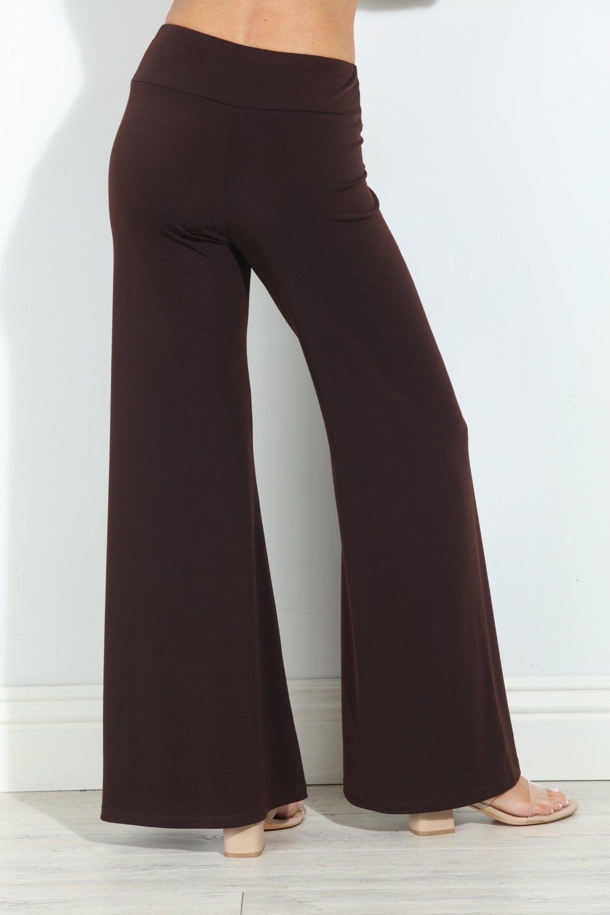 Chocolate Stretch Wide Leg Pants-BEST SELLER