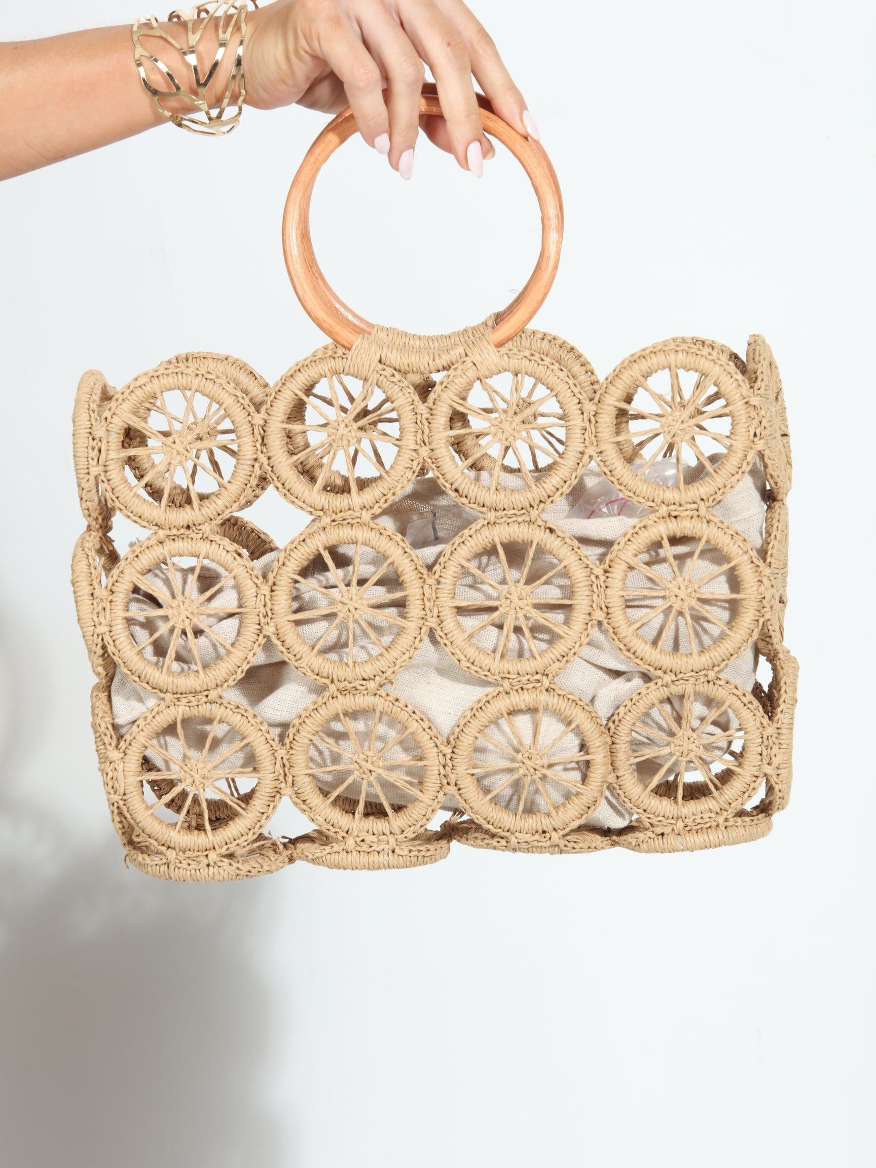 Shiloh Woven Cutout Handbag