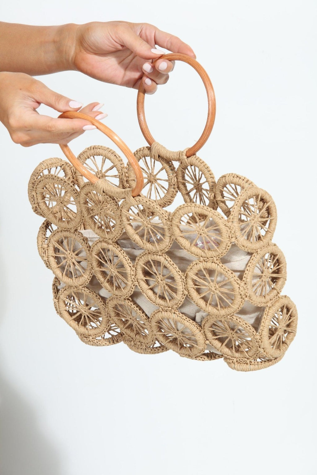 Shiloh Woven Cutout Handbag
