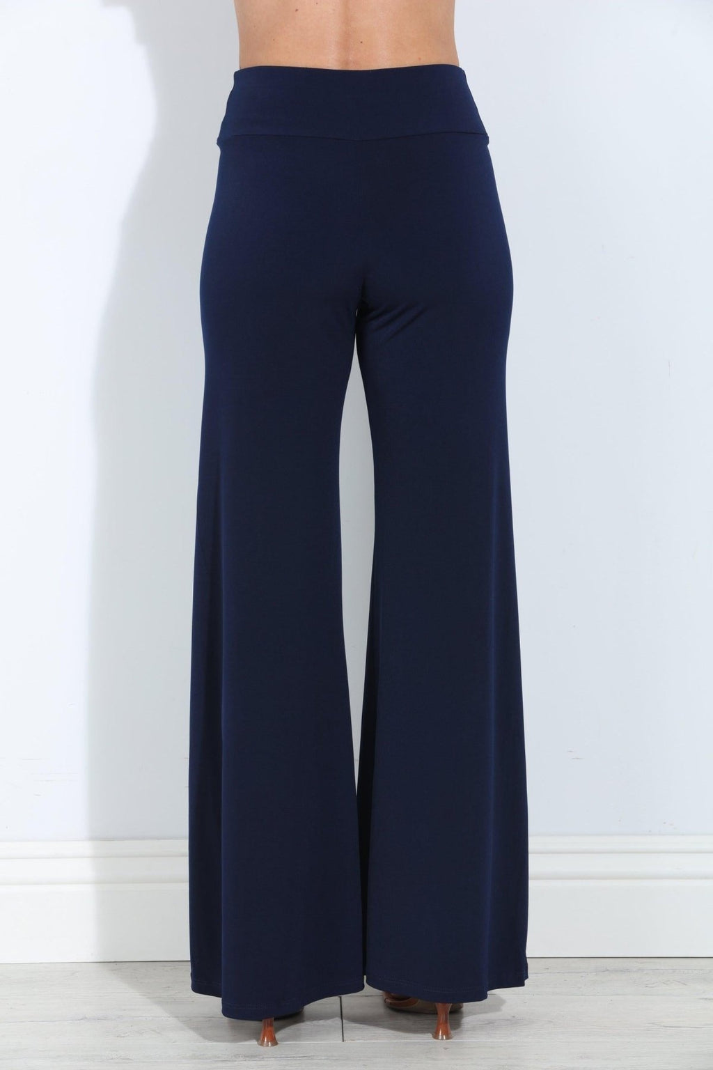 Navy Stretch Wide Leg Pants-BEST SELLER