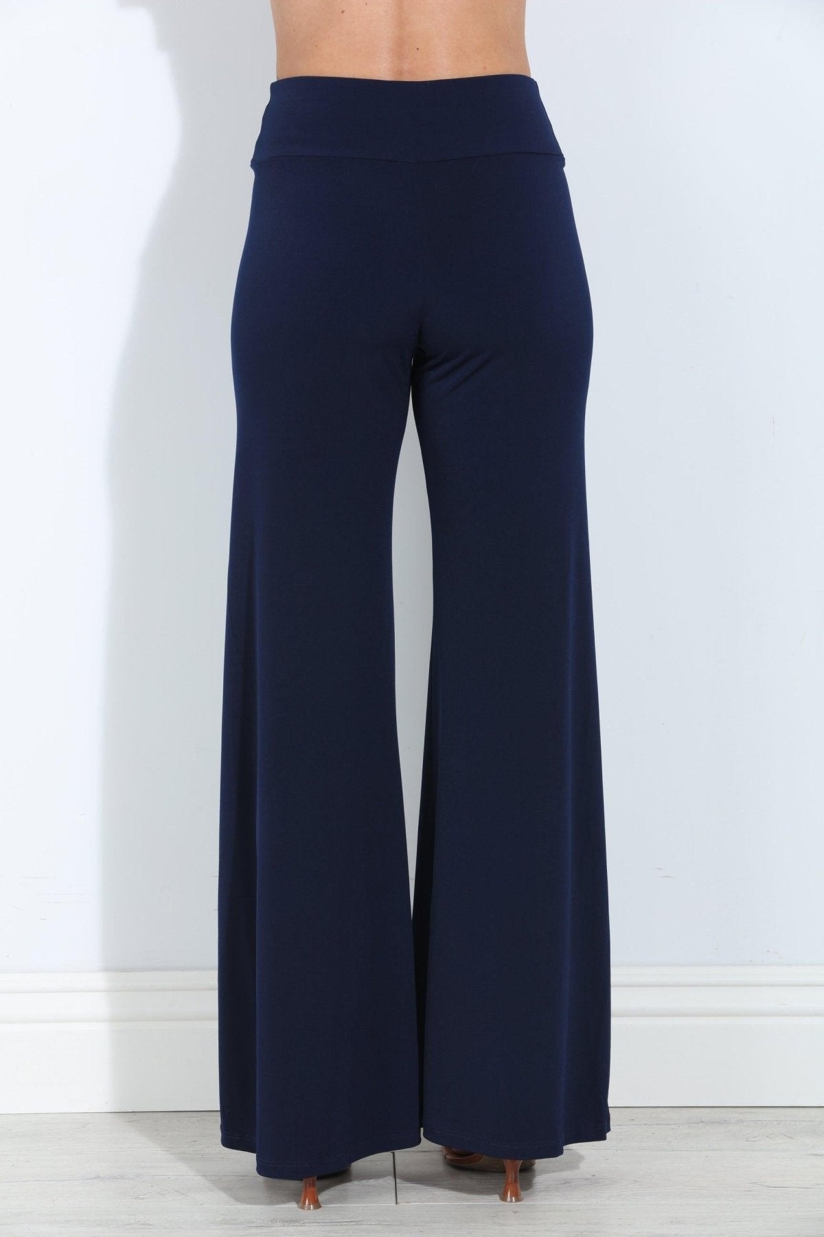 Navy Stretch Wide Leg Pants-BEST SELLER