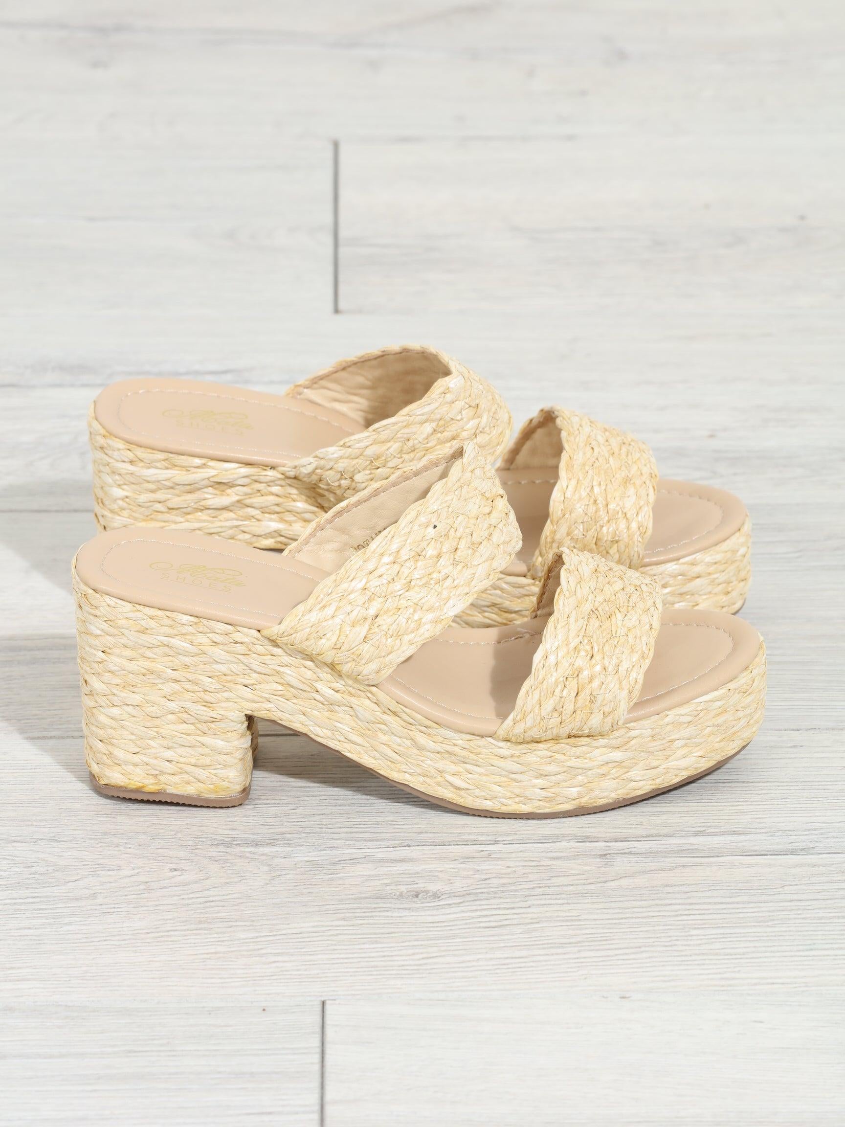Botana Rattan Heeled Wedge-FINAL SALE