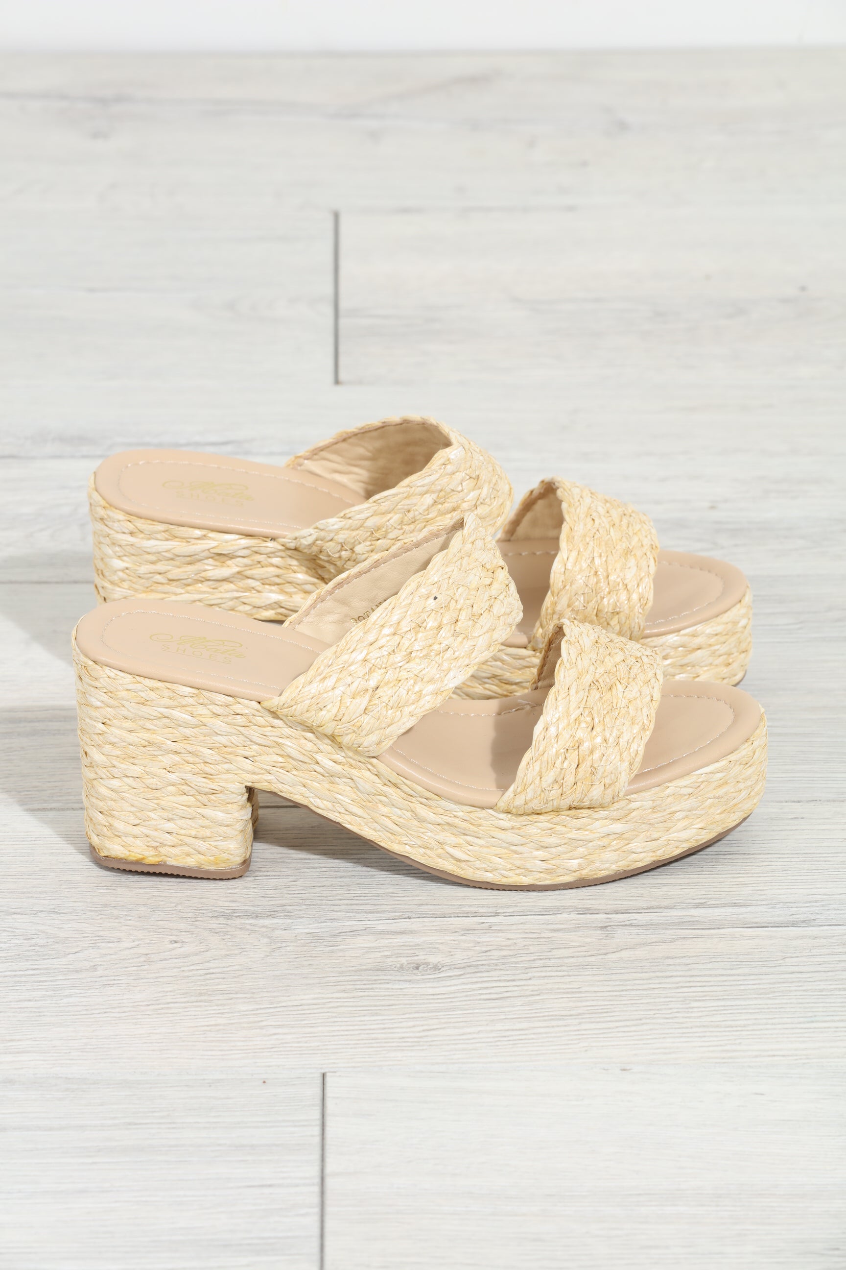 Botana Rattan Heeled Wedge