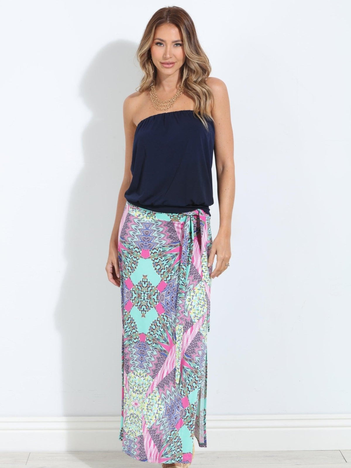 Memphis Tie Front Maxi Skirt-FINAL SALE