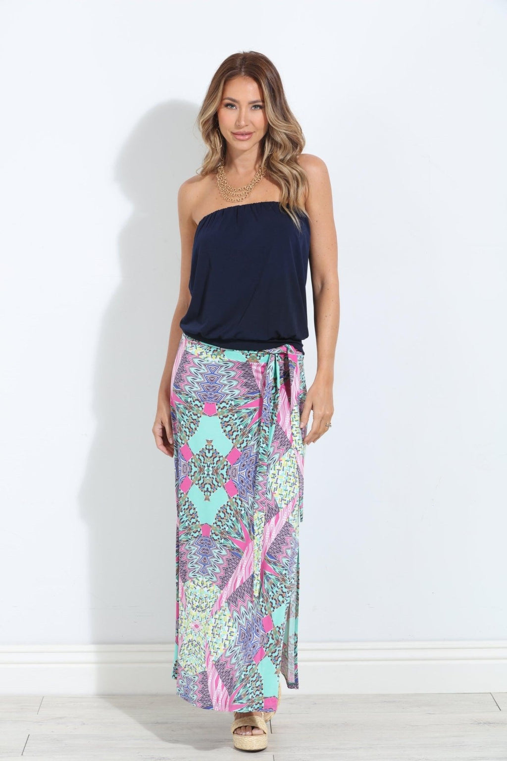 Memphis Tie Front Maxi Skirt-FINAL SALE