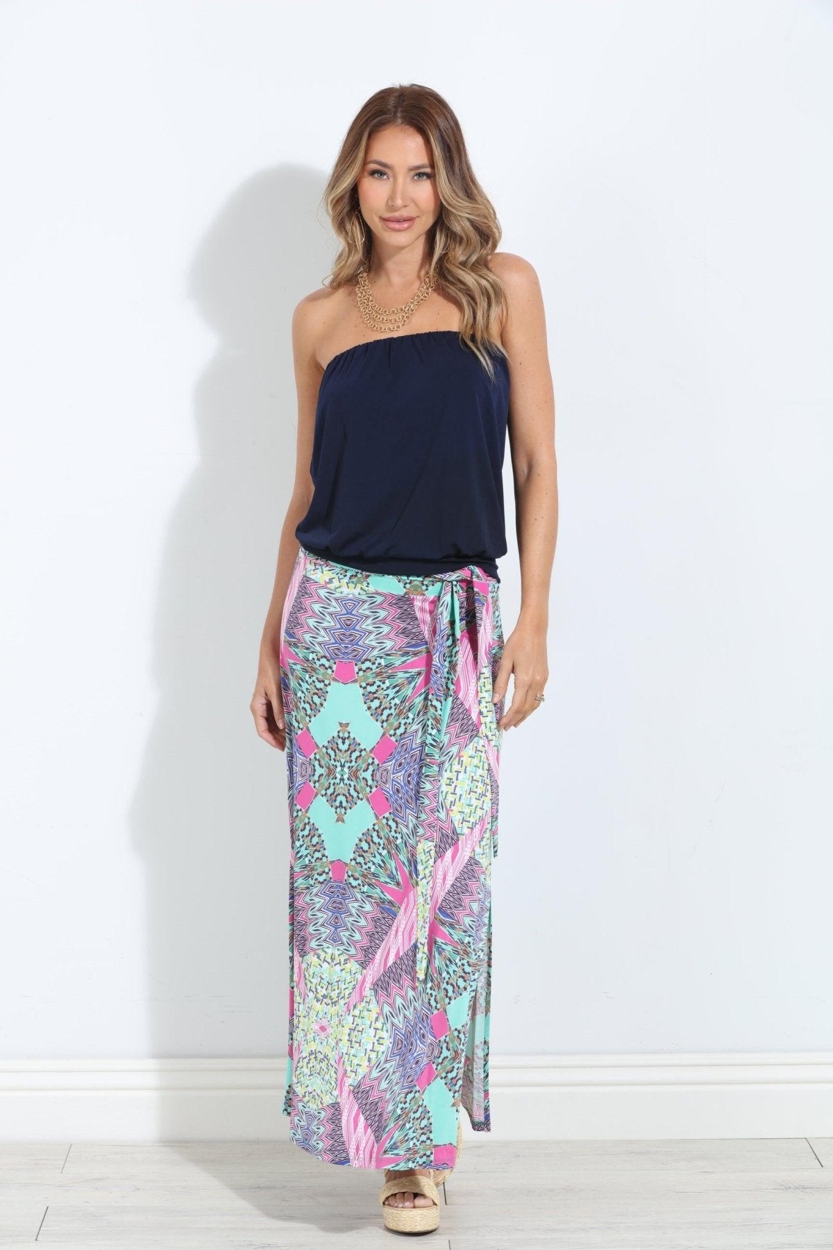 Memphis Tie Front Maxi Skirt-FINAL SALE