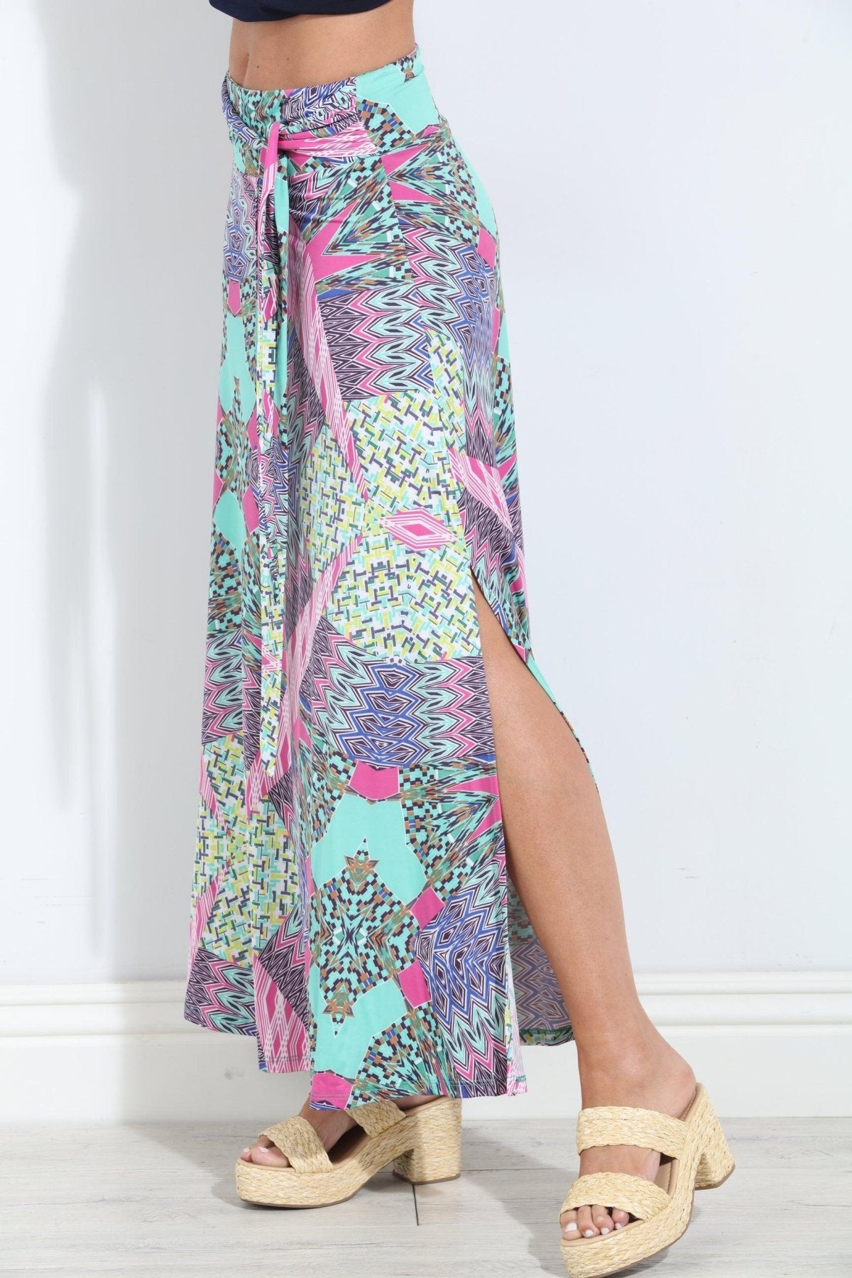Memphis Tie Front Maxi Skirt-FINAL SALE