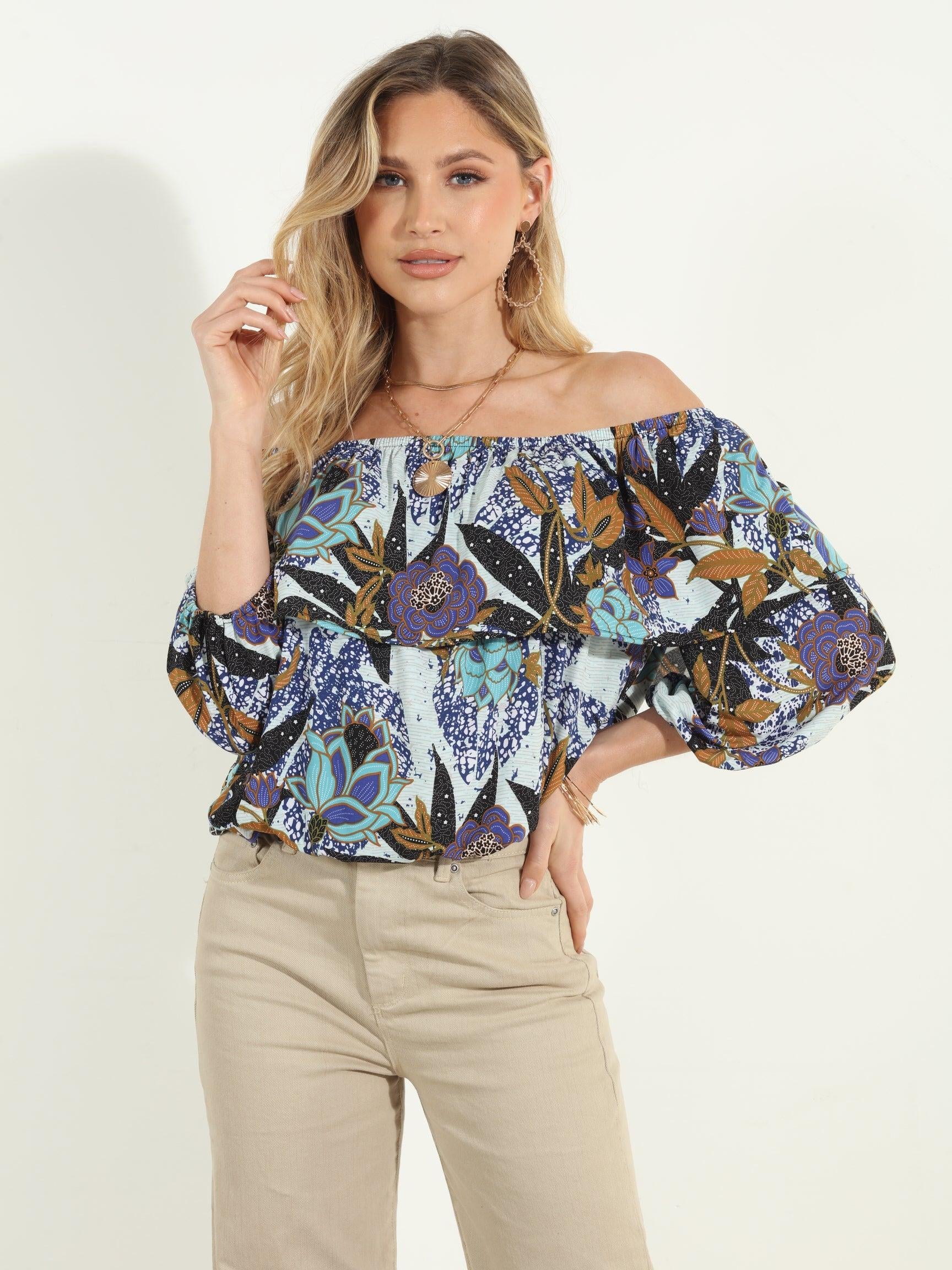 Stefano Stretch OTS Ruffle Top-FINAL SALE