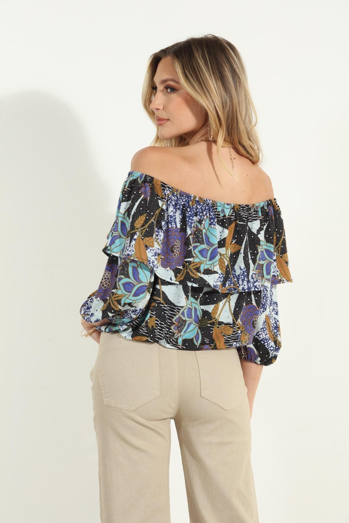 Stefano Stretch OTS Ruffle Top-FINAL SALE