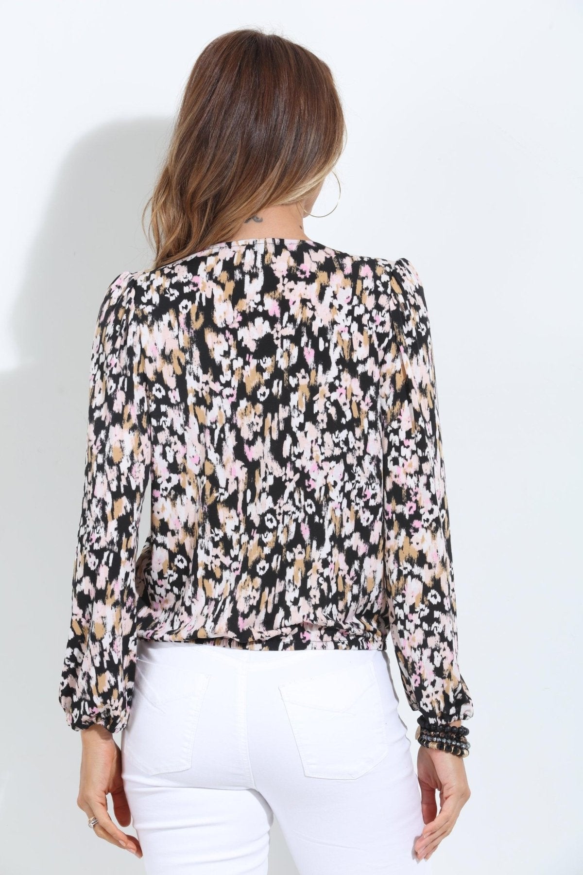 Bianca Mom Cropped Surplice Top-FINAL SALE