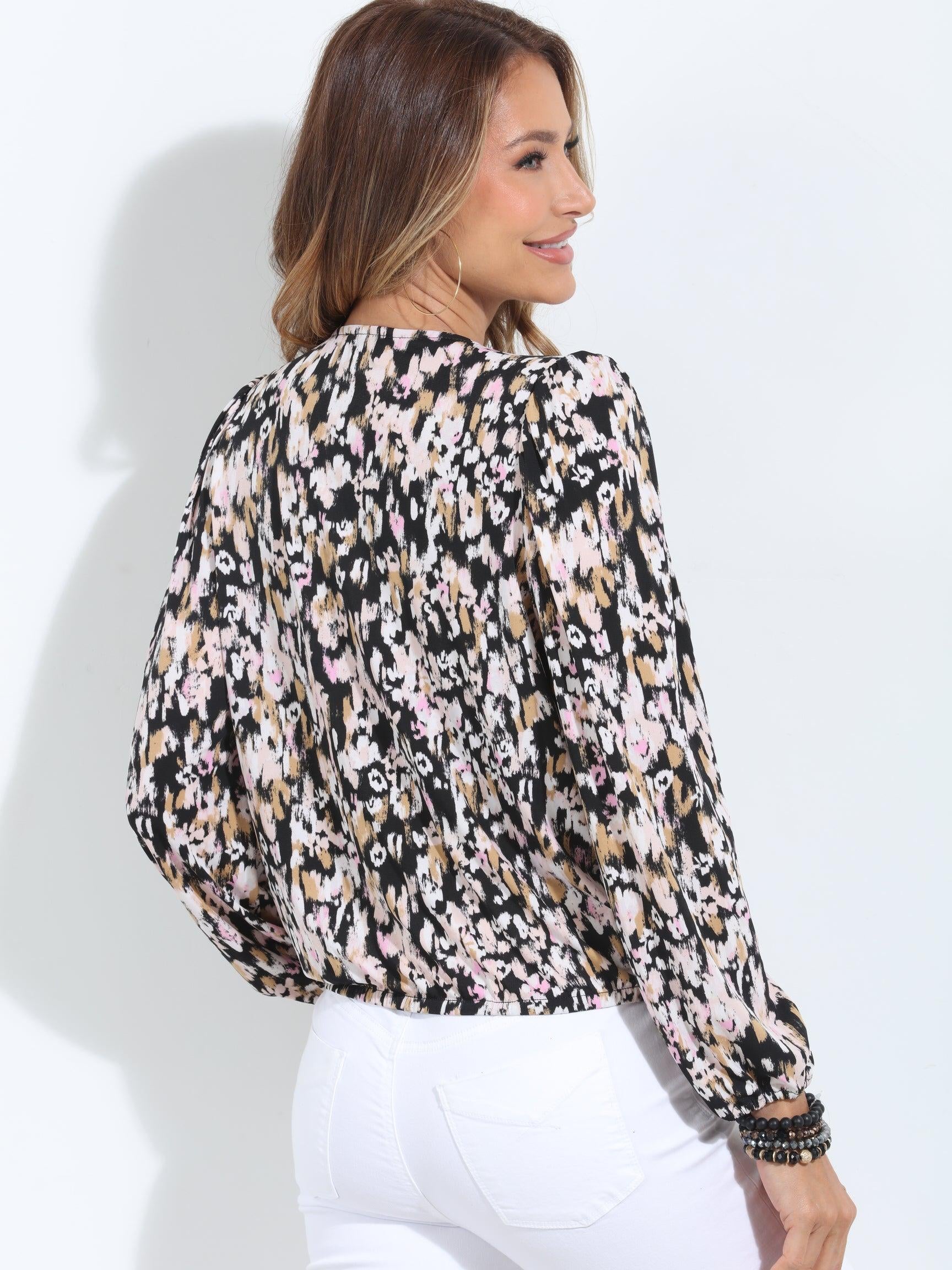 Bianca Mom Cropped Surplice Top-FINAL SALE