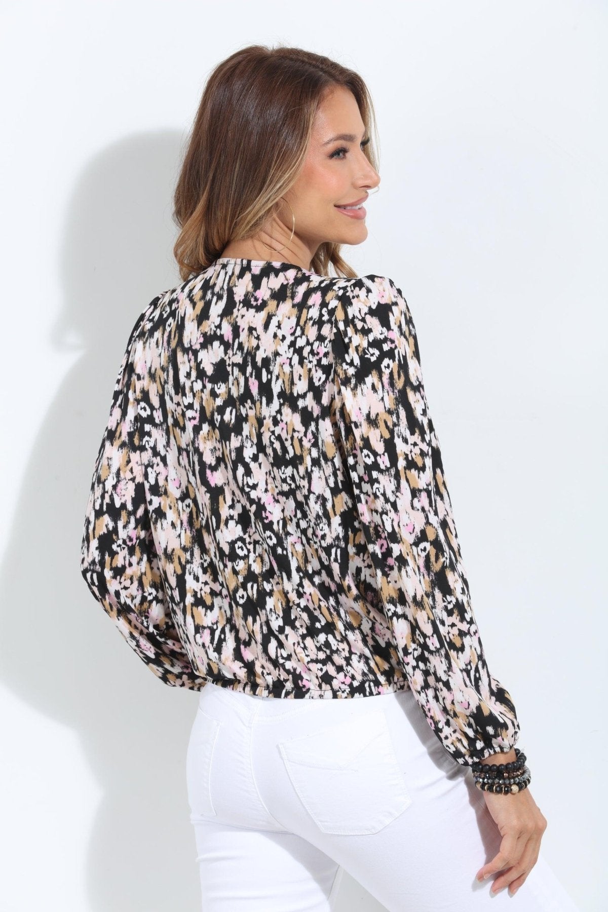 Bianca Mom Cropped Surplice Top-FINAL SALE