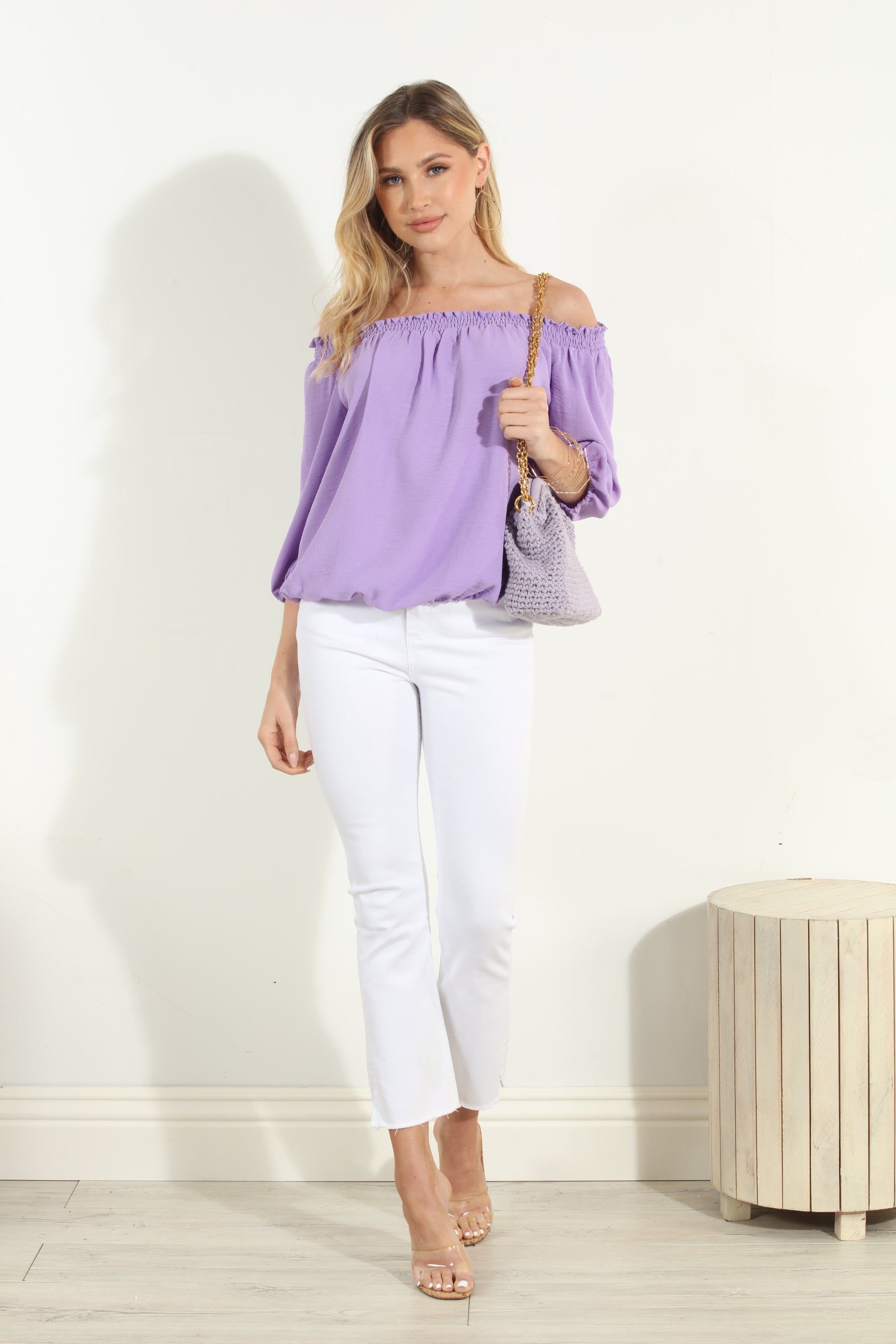 Lavender Airflow Smocked OTS Top-FINAL SALE