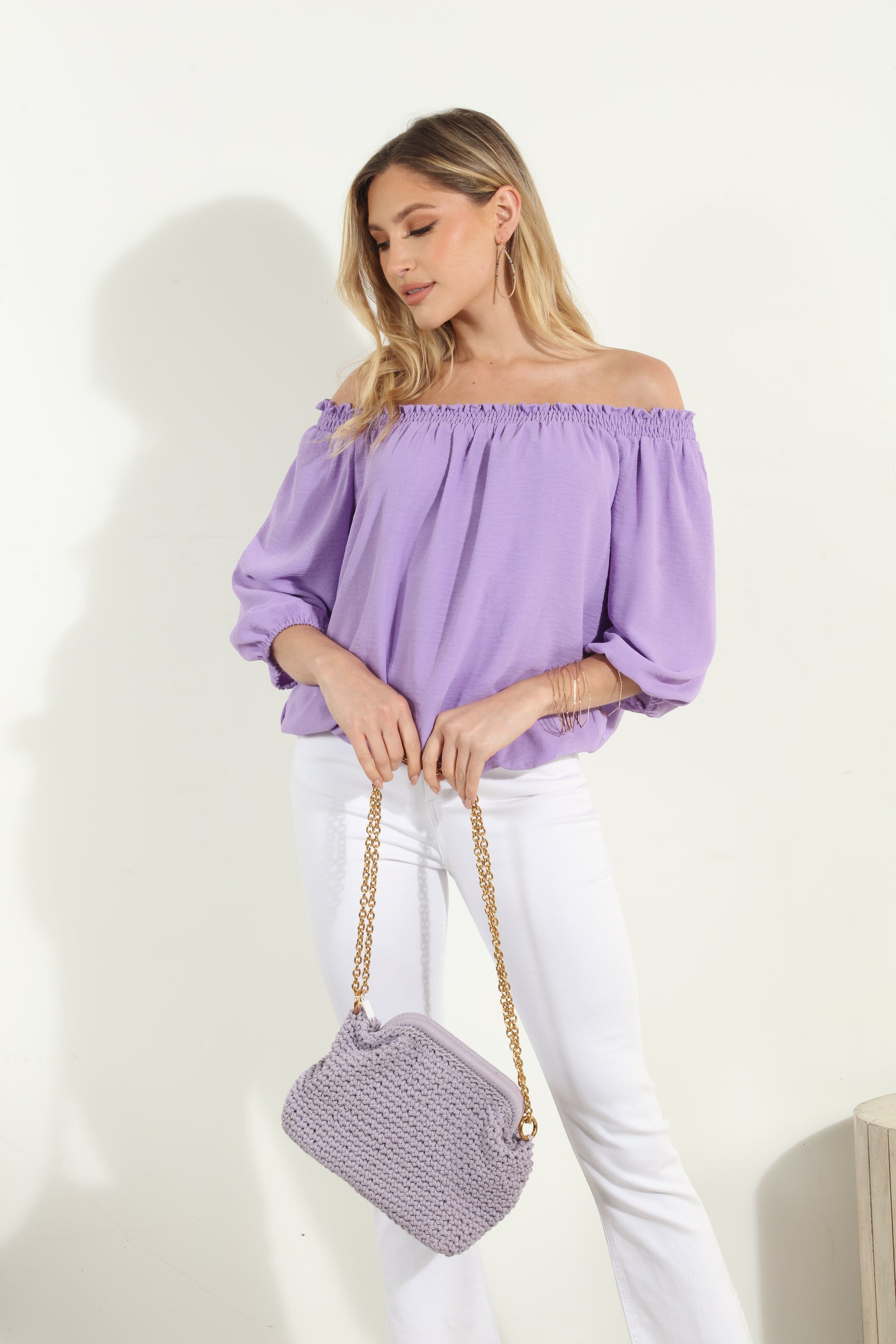 Lavender Airflow Smocked OTS Top-FINAL SALE