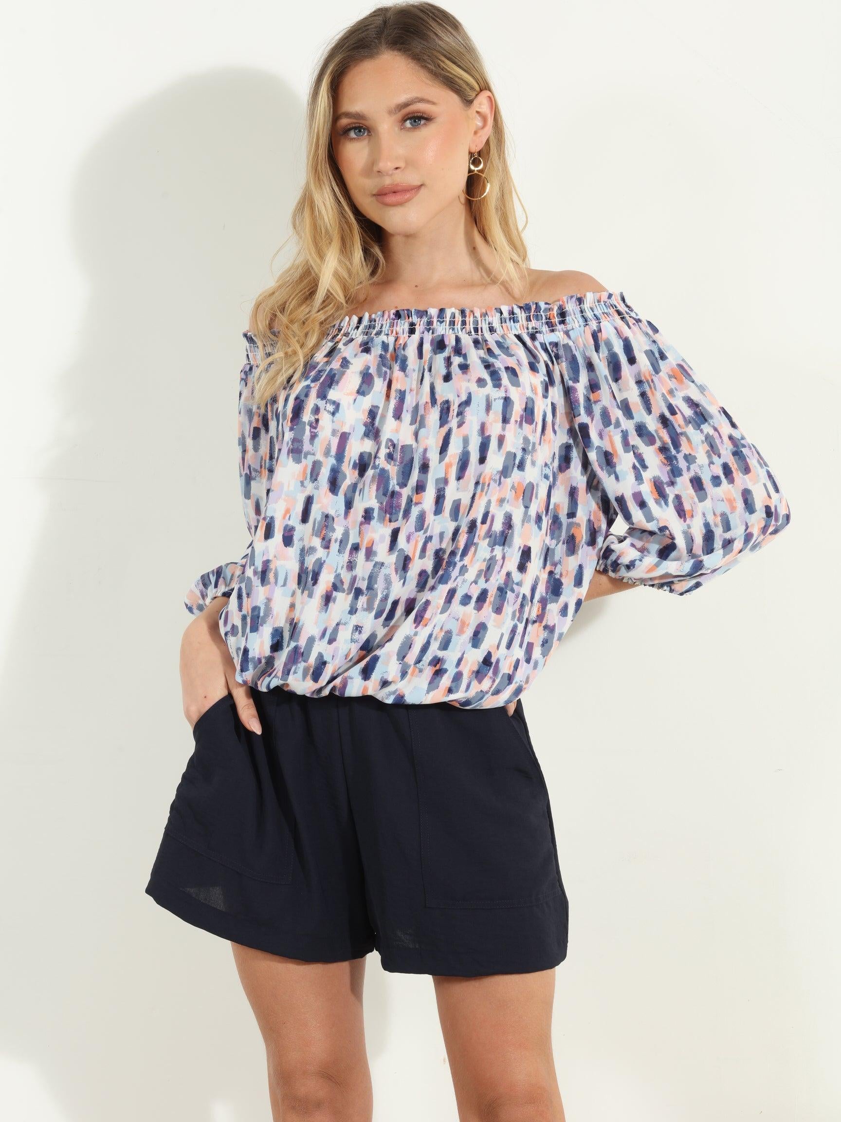 Pearl Smocked OTS Top-FINAL SALE