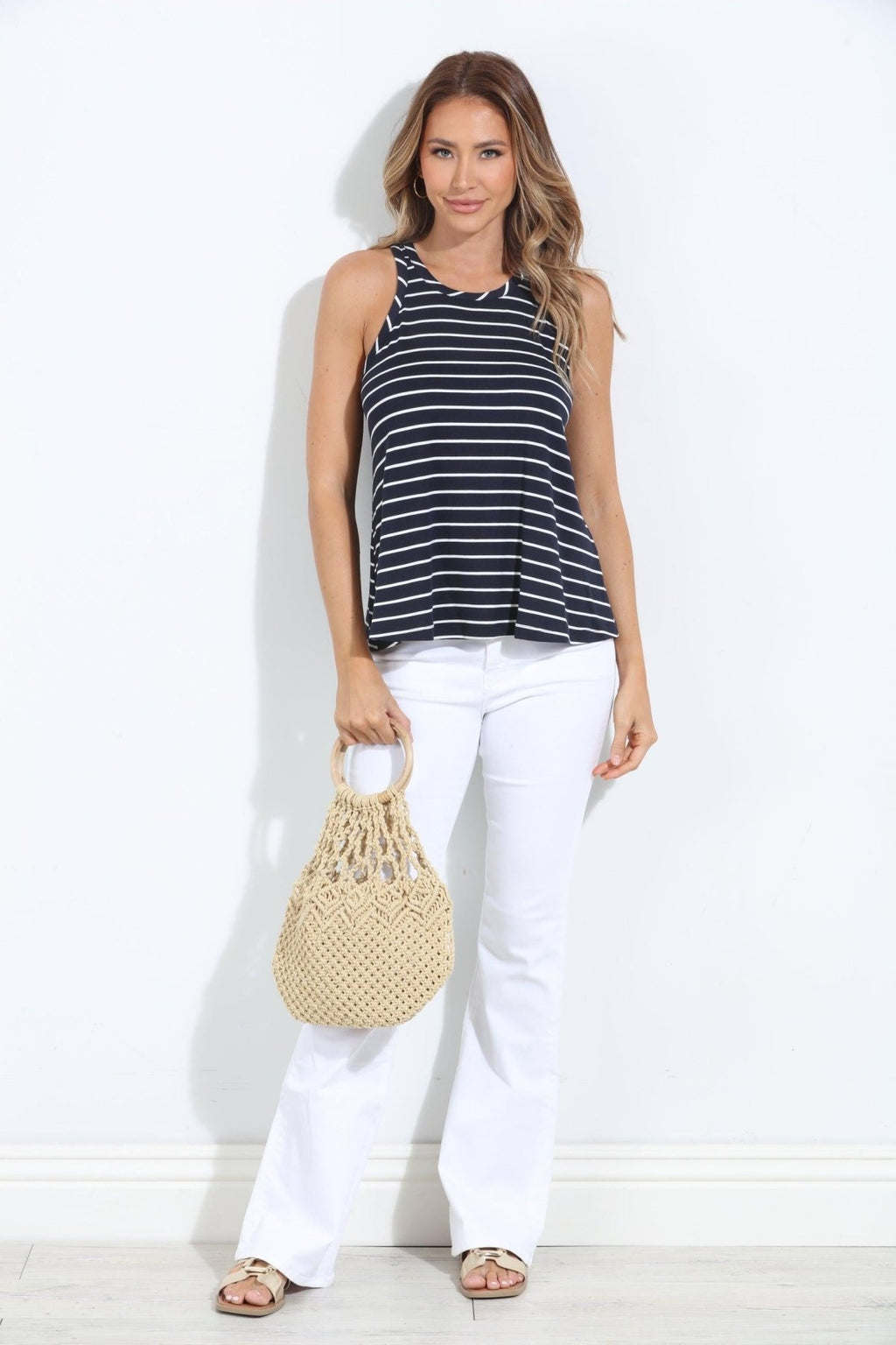 Katarina Stripe Stretch Swing Tank-FINAL SALE