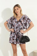 Finley Short Sleeve Open-Back Romper