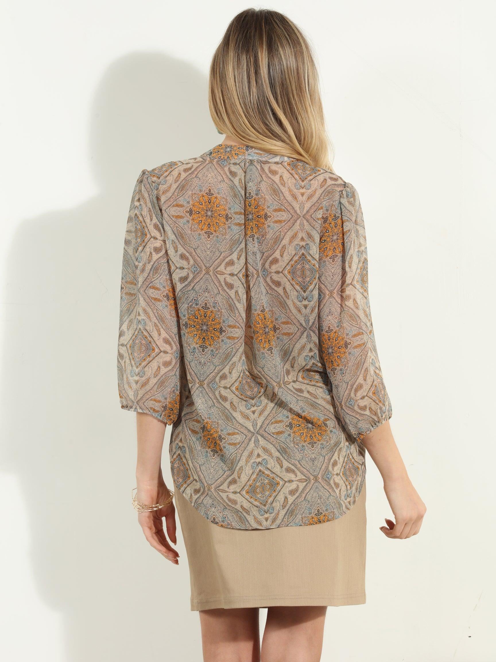 Bellah 3/4 Sleeve Surplice Blouse-FINAL SALE