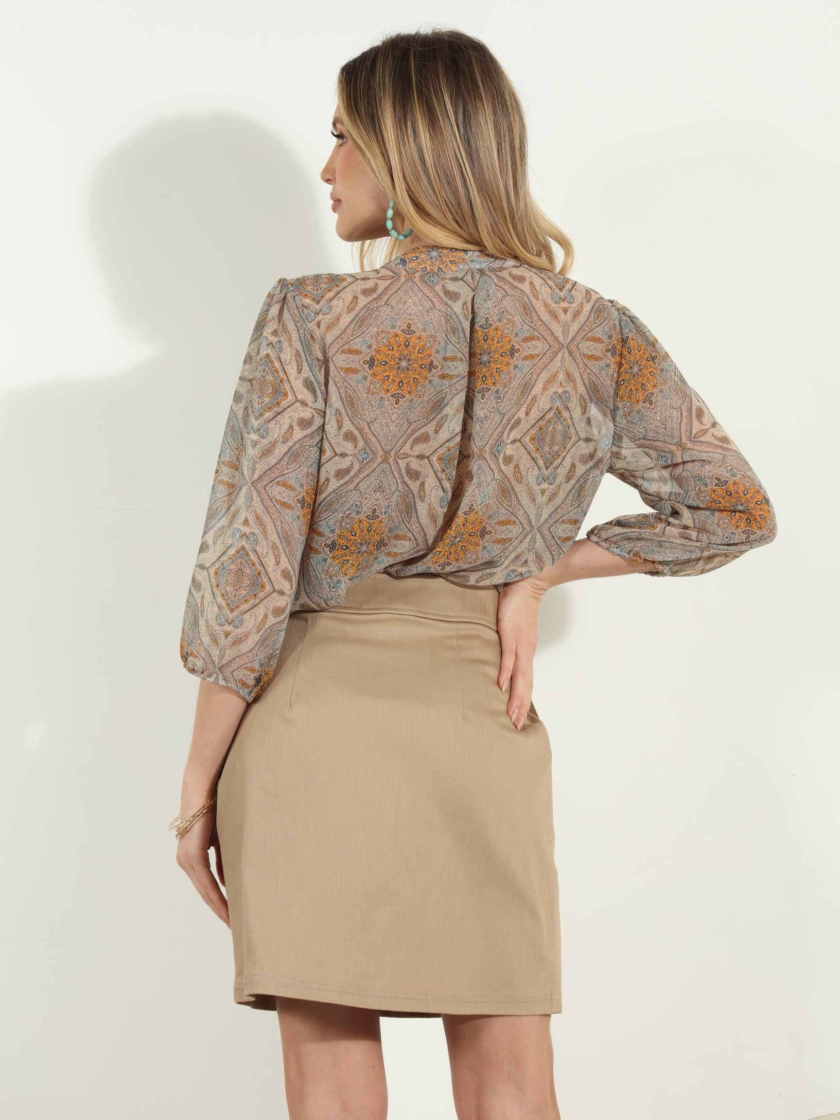 Camel Twill Skirt-FINAL SALE