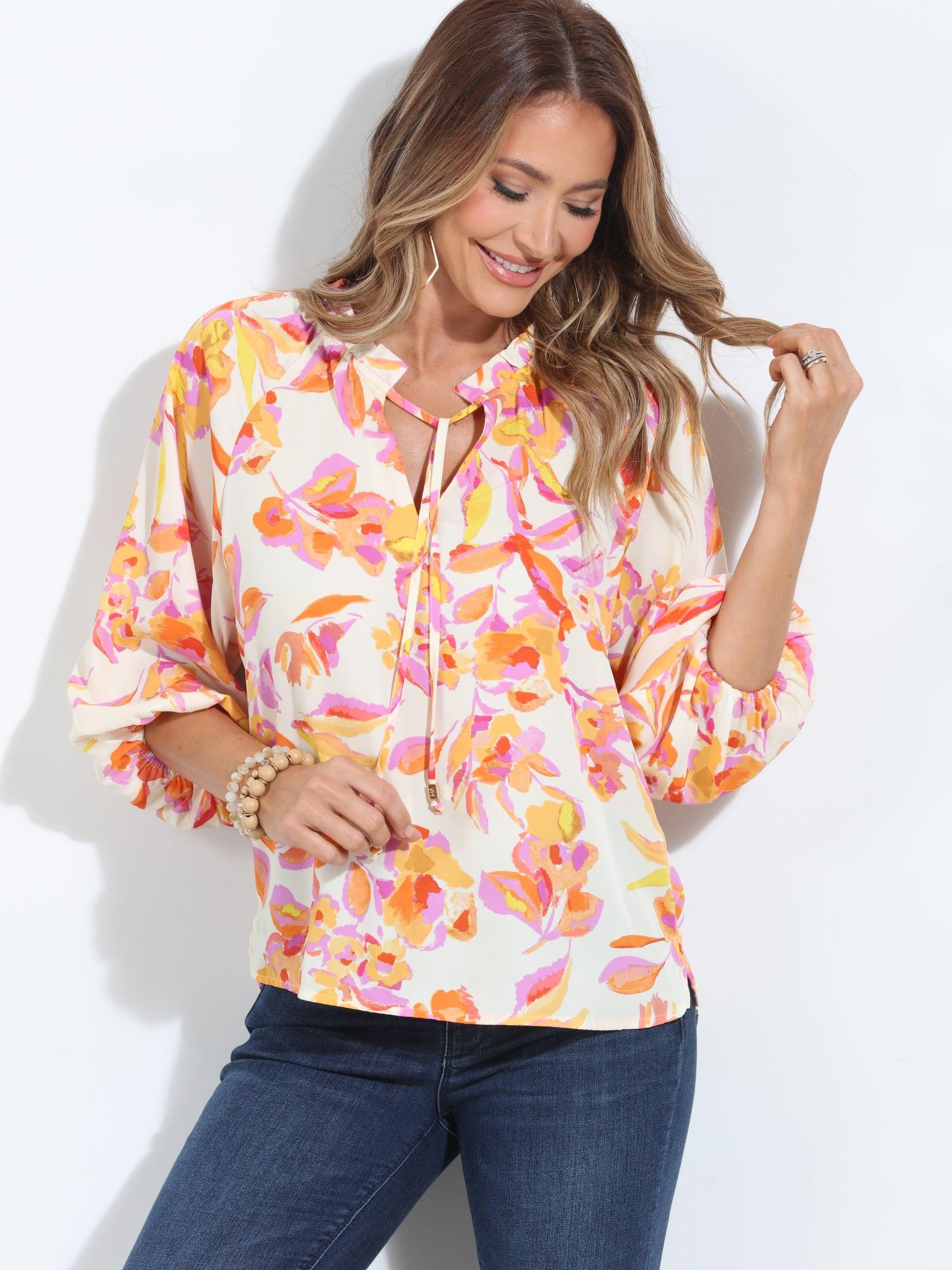Emilie Split-Neck Blouse-BEST SELLER