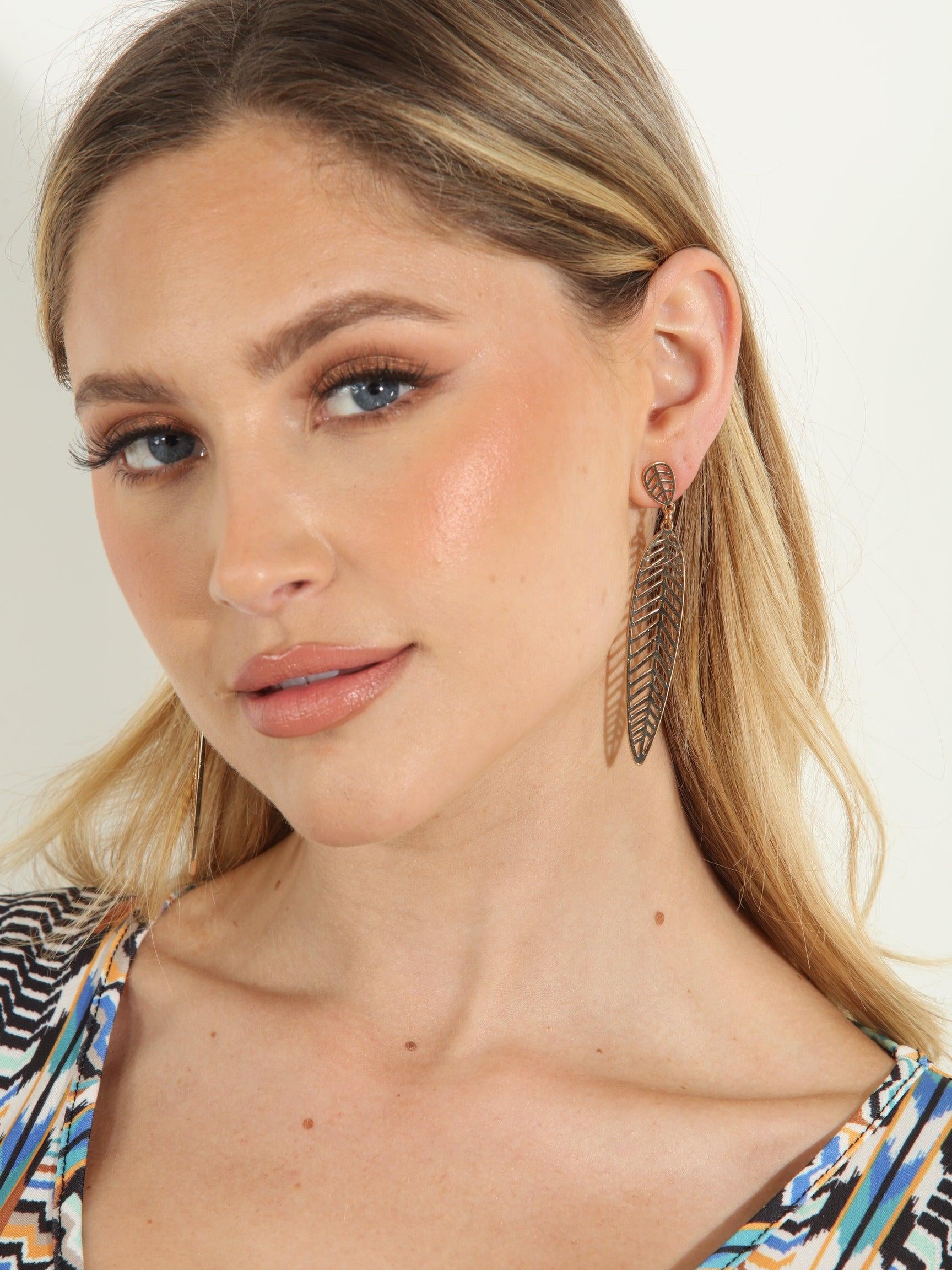 Kendall Leaf Gold Earrings