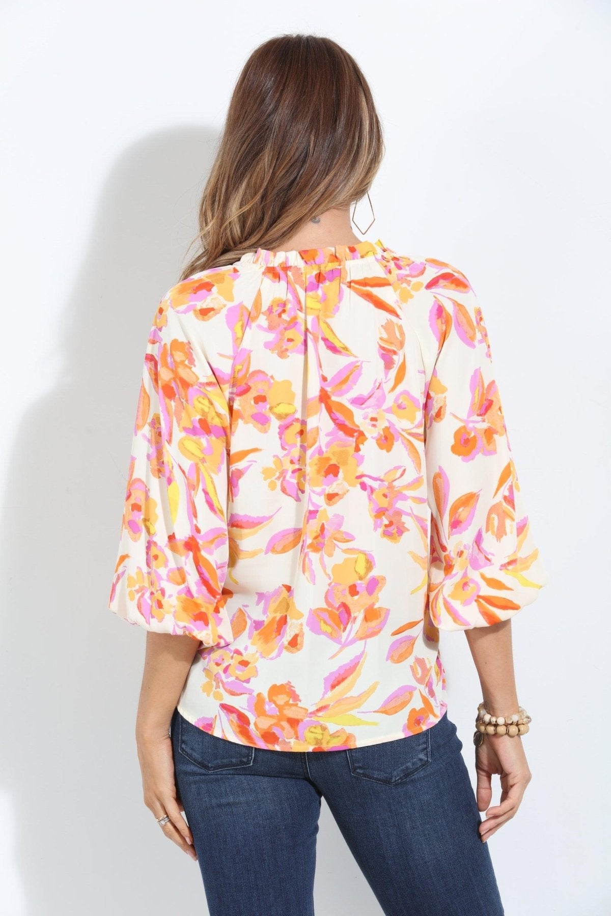 Emilie Split-Neck Blouse-FINAL SALE