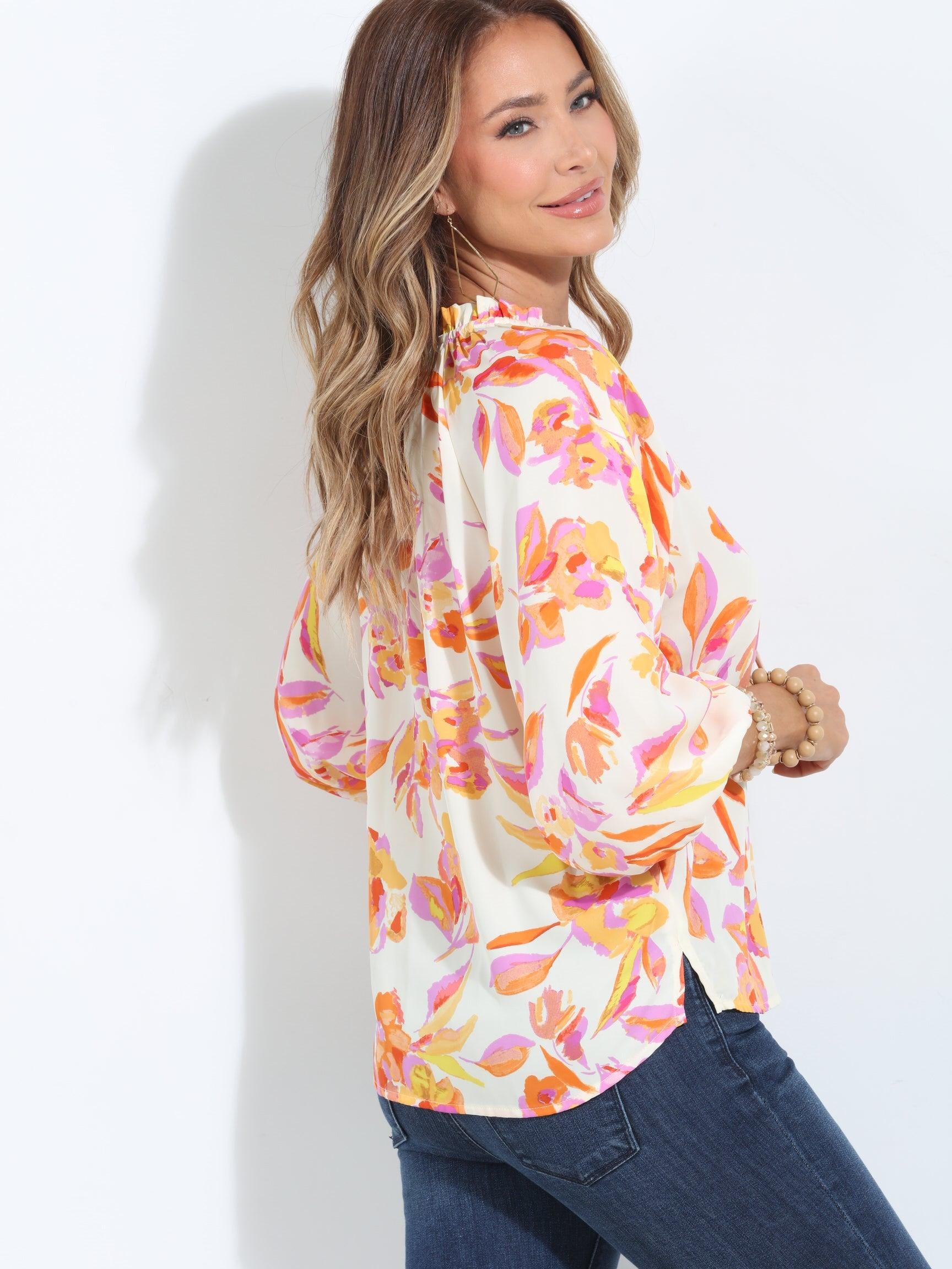 Emilie Split-Neck Blouse-BEST SELLER