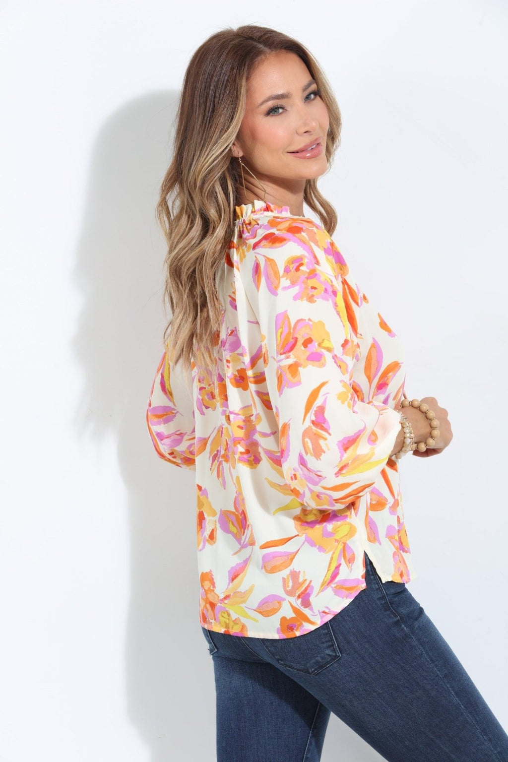 Emilie Split-Neck Blouse-FINAL SALE