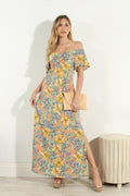 Maui Stretch Off the Shoulder Maxi Dress-FINAL SALE
