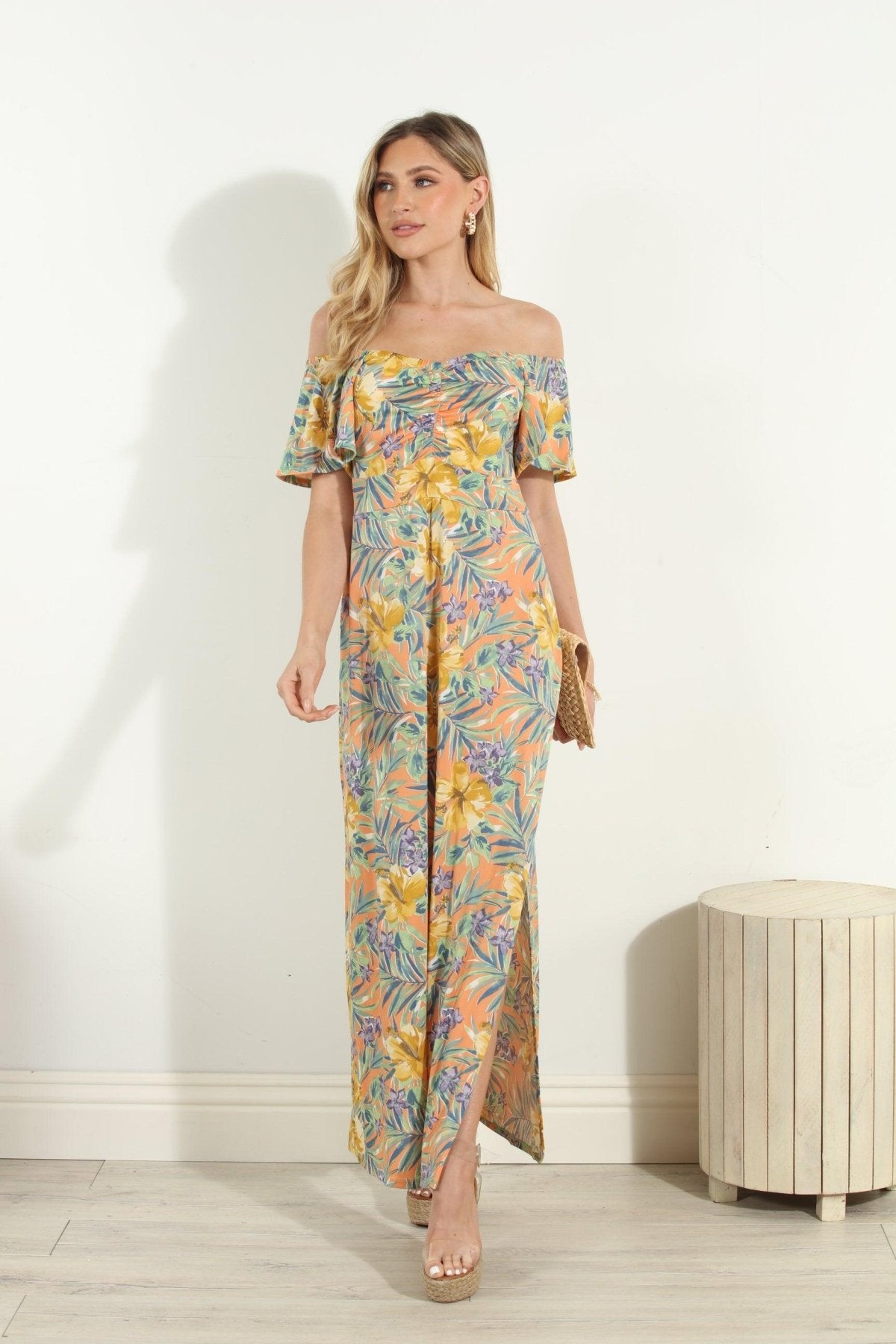 Maui Stretch Off the Shoulder Maxi Dress-FINAL SALE
