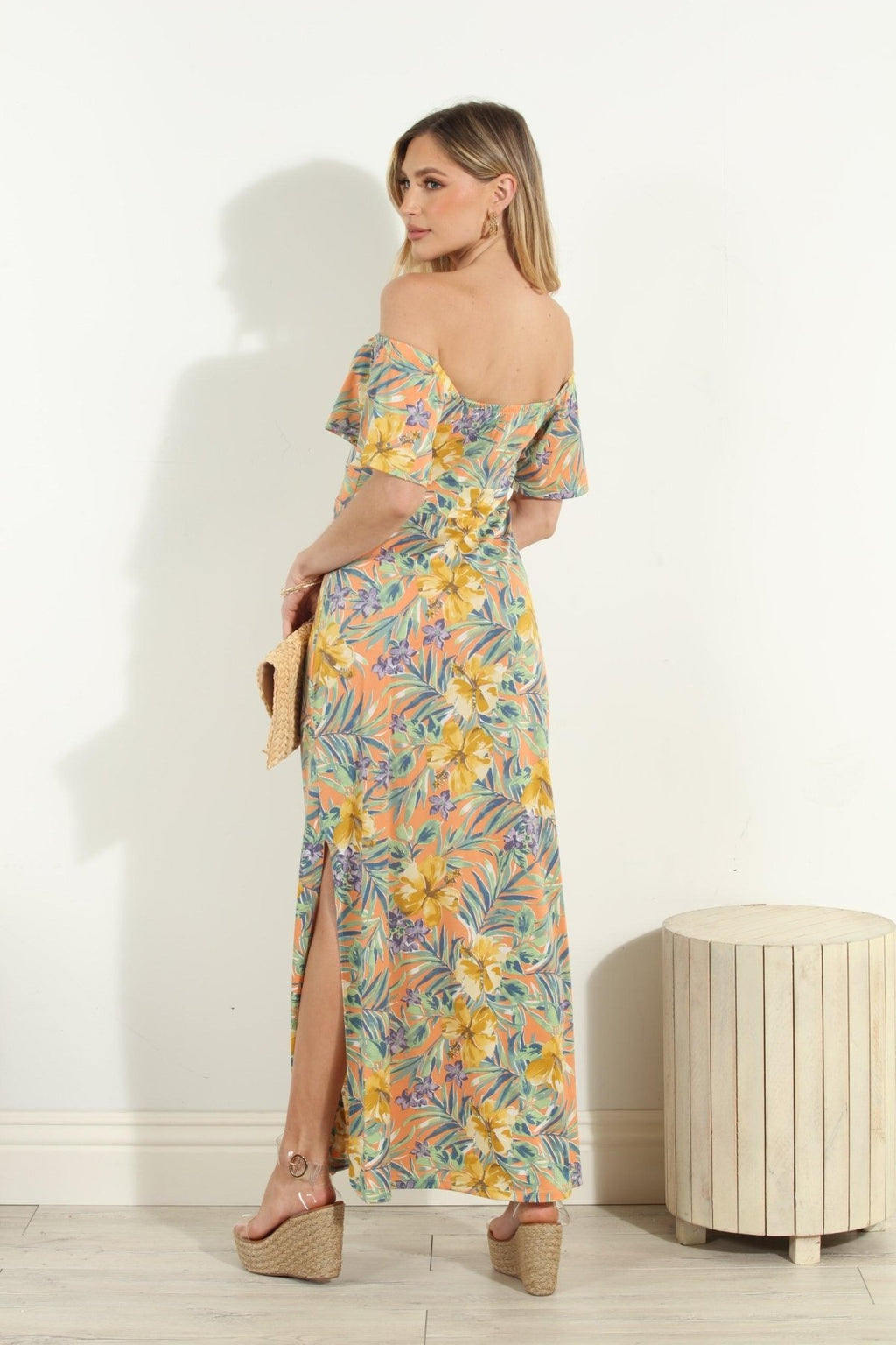 Maui Stretch Off the Shoulder Maxi Dress-FINAL SALE