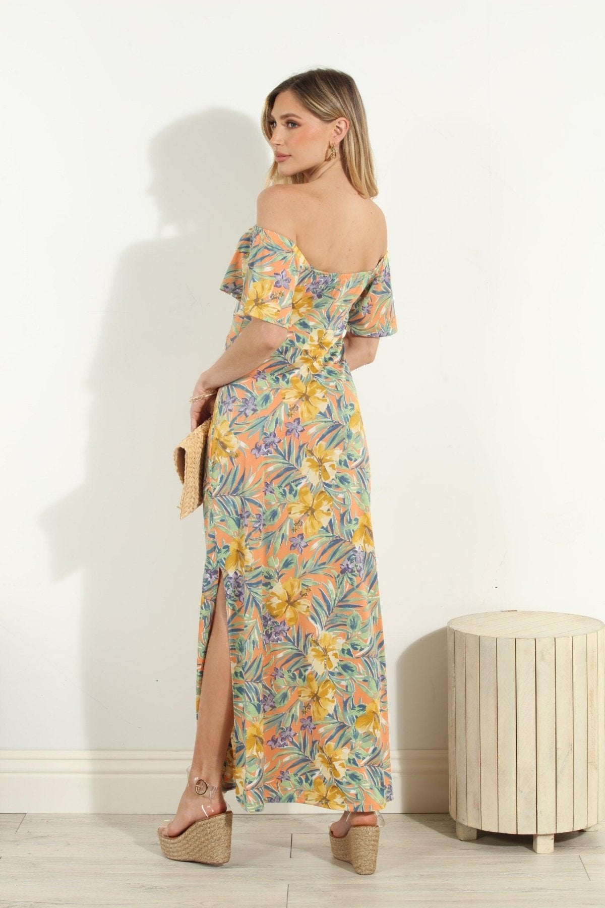 Maui Stretch Off the Shoulder Maxi Dress-FINAL SALE