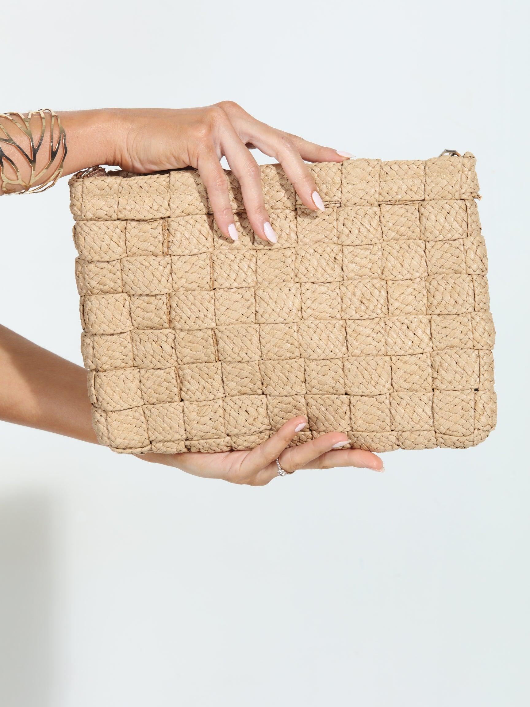 Khaki Waffle Clutch