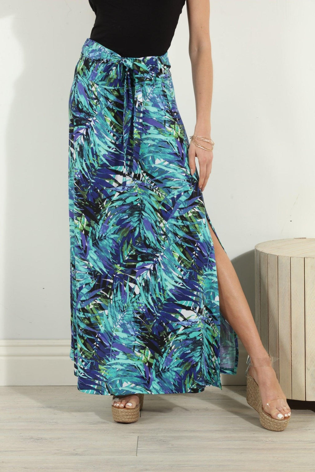 Audrie Tie Front Maxi Skirt-FINAL SALE
