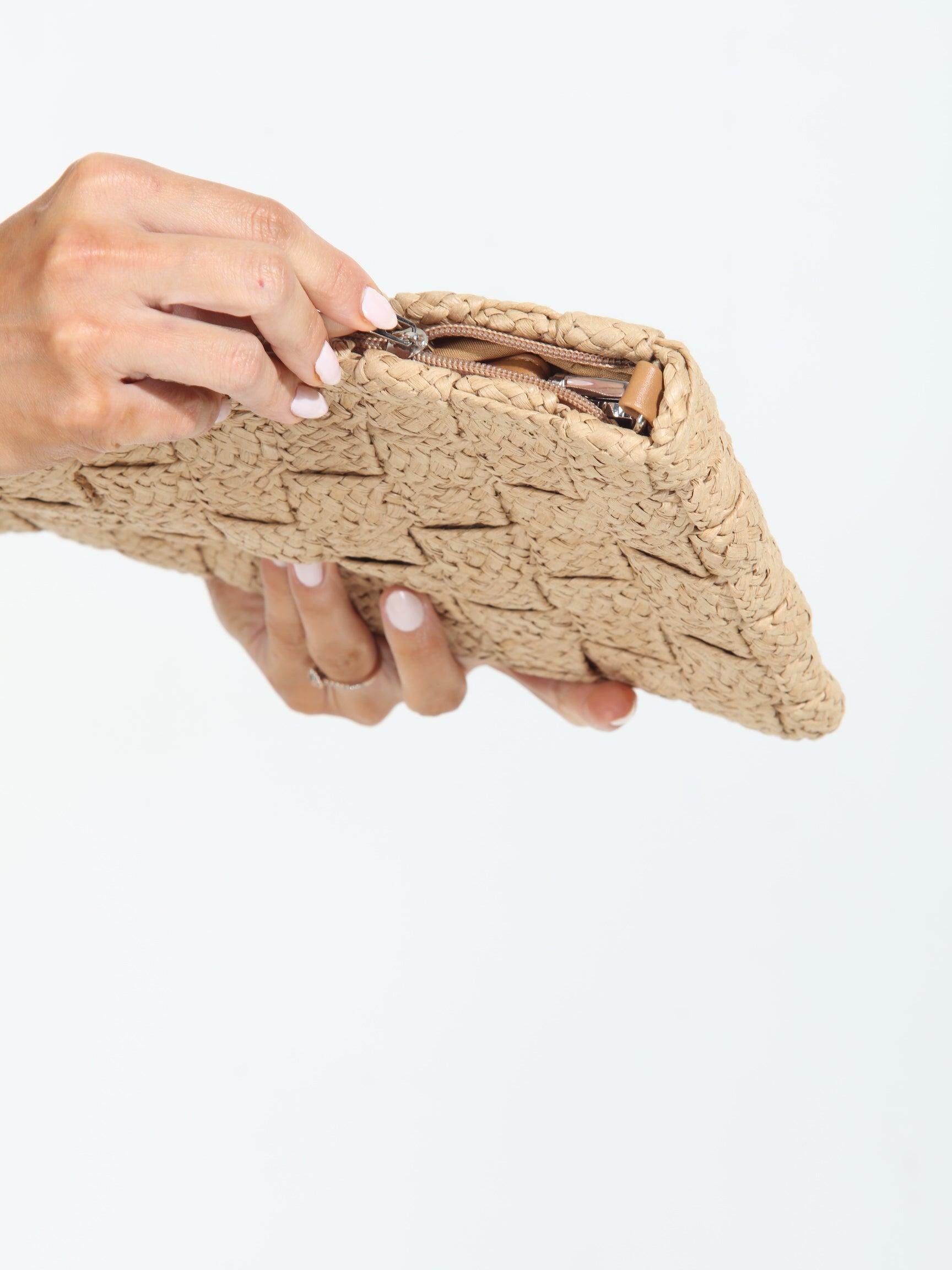 Khaki Waffle Clutch