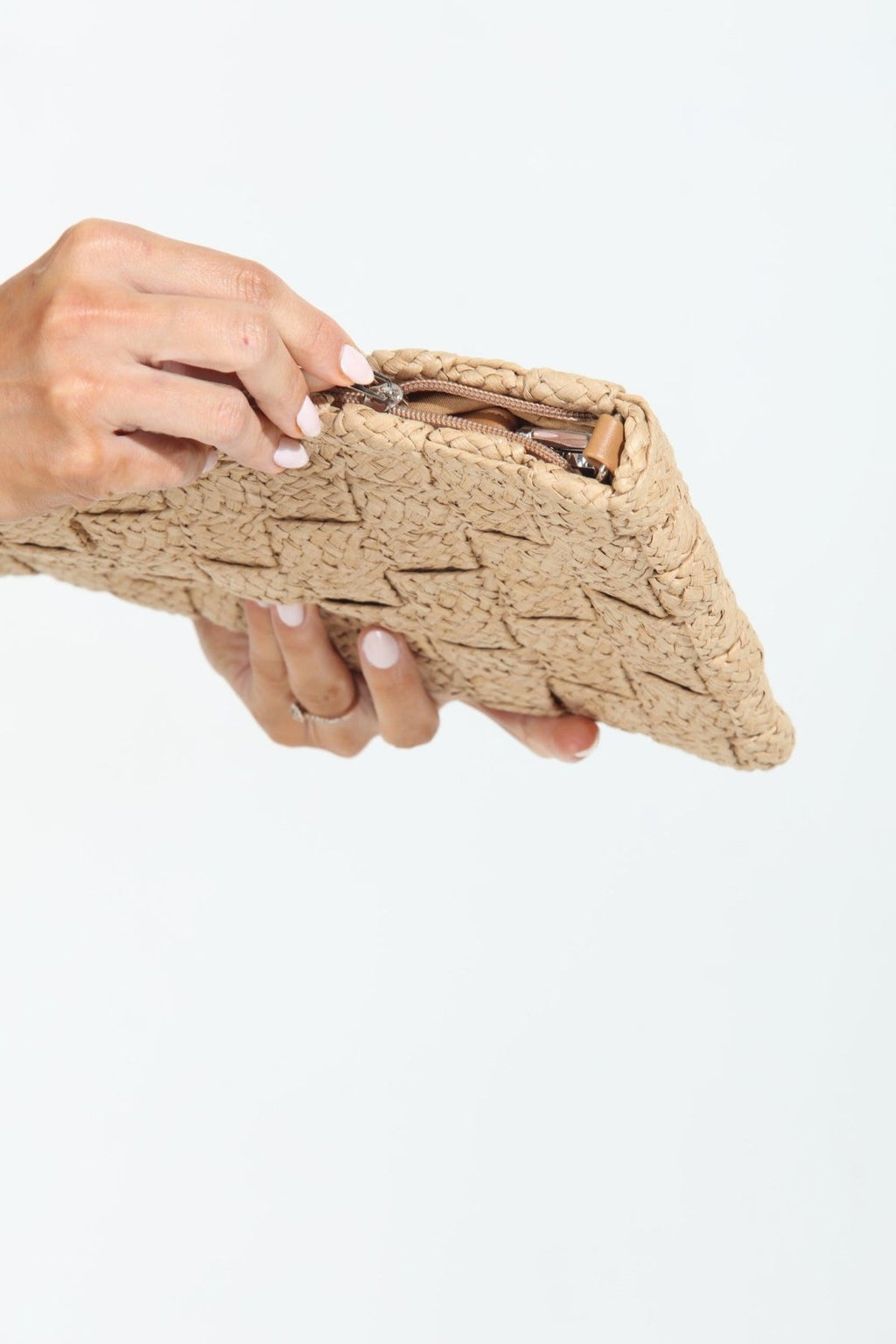 Khaki Waffle Clutch