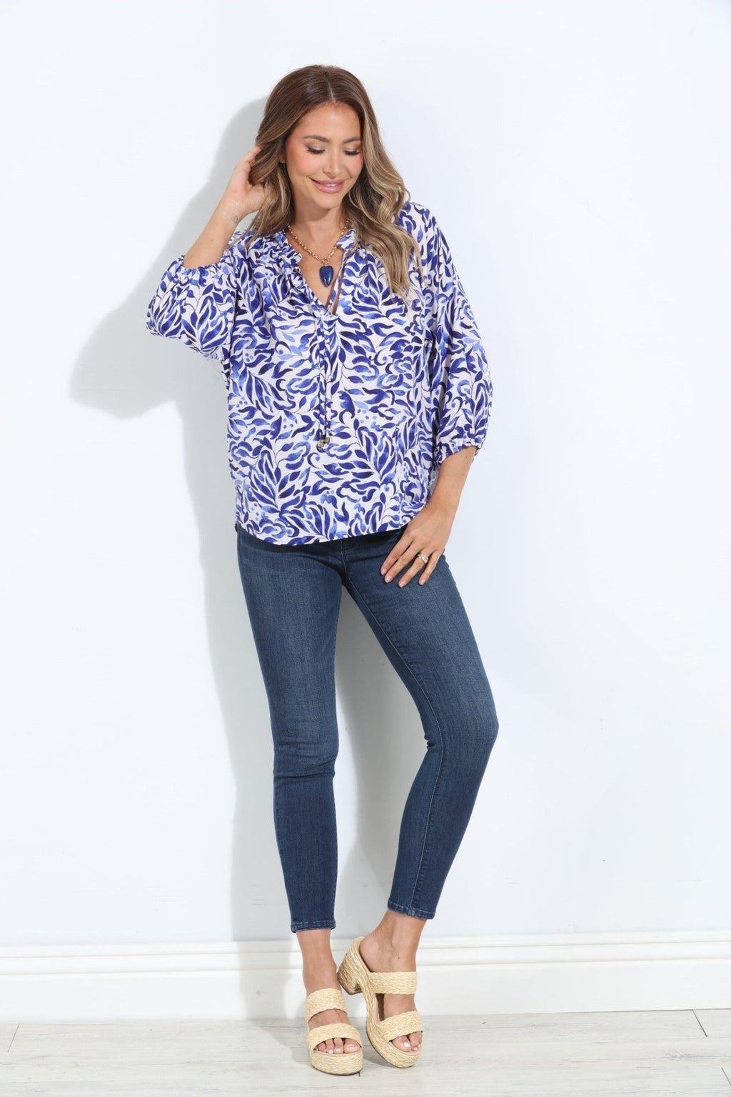 Frederick Split-Neck Blouse