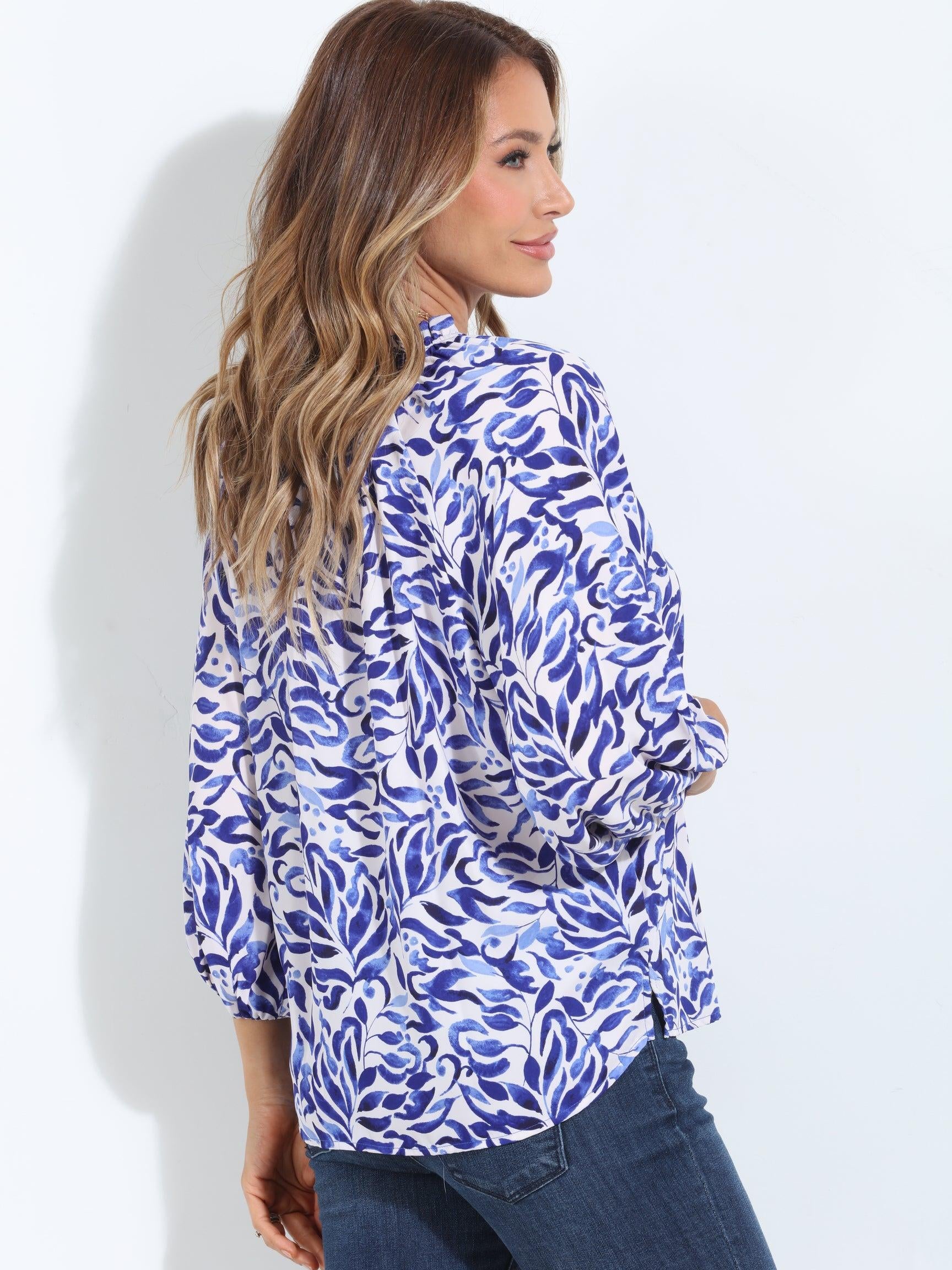 Frederick Split-Neck Blouse-BEST SELLER