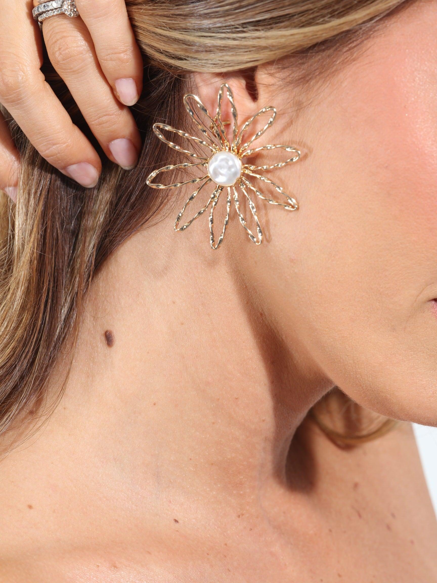 Daisy Gold Statement Earrings