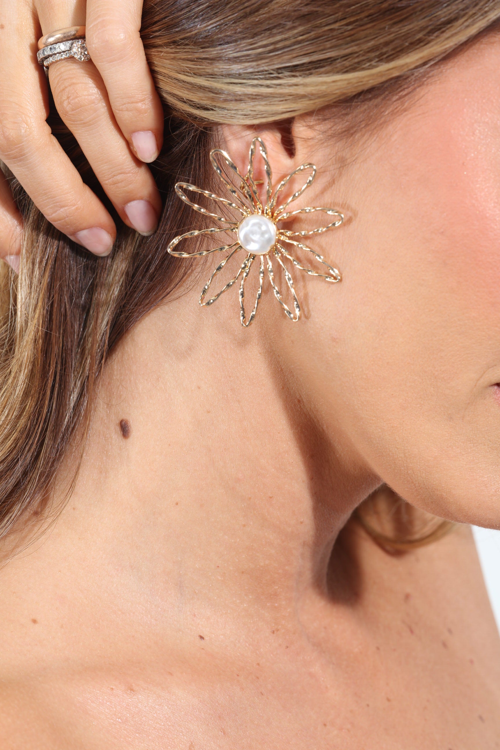 Daisy Gold Statement Earrings