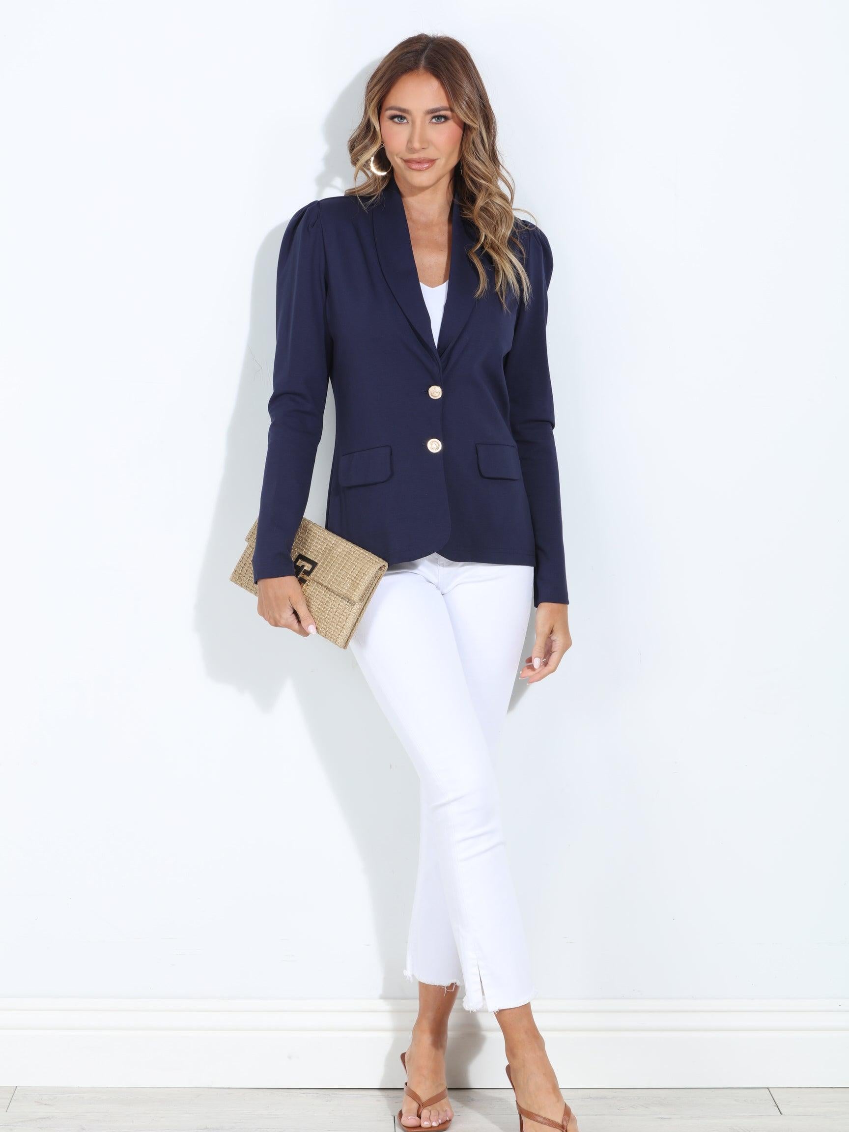 Kristi Navy Ponti Blazer-BEST SELLER
