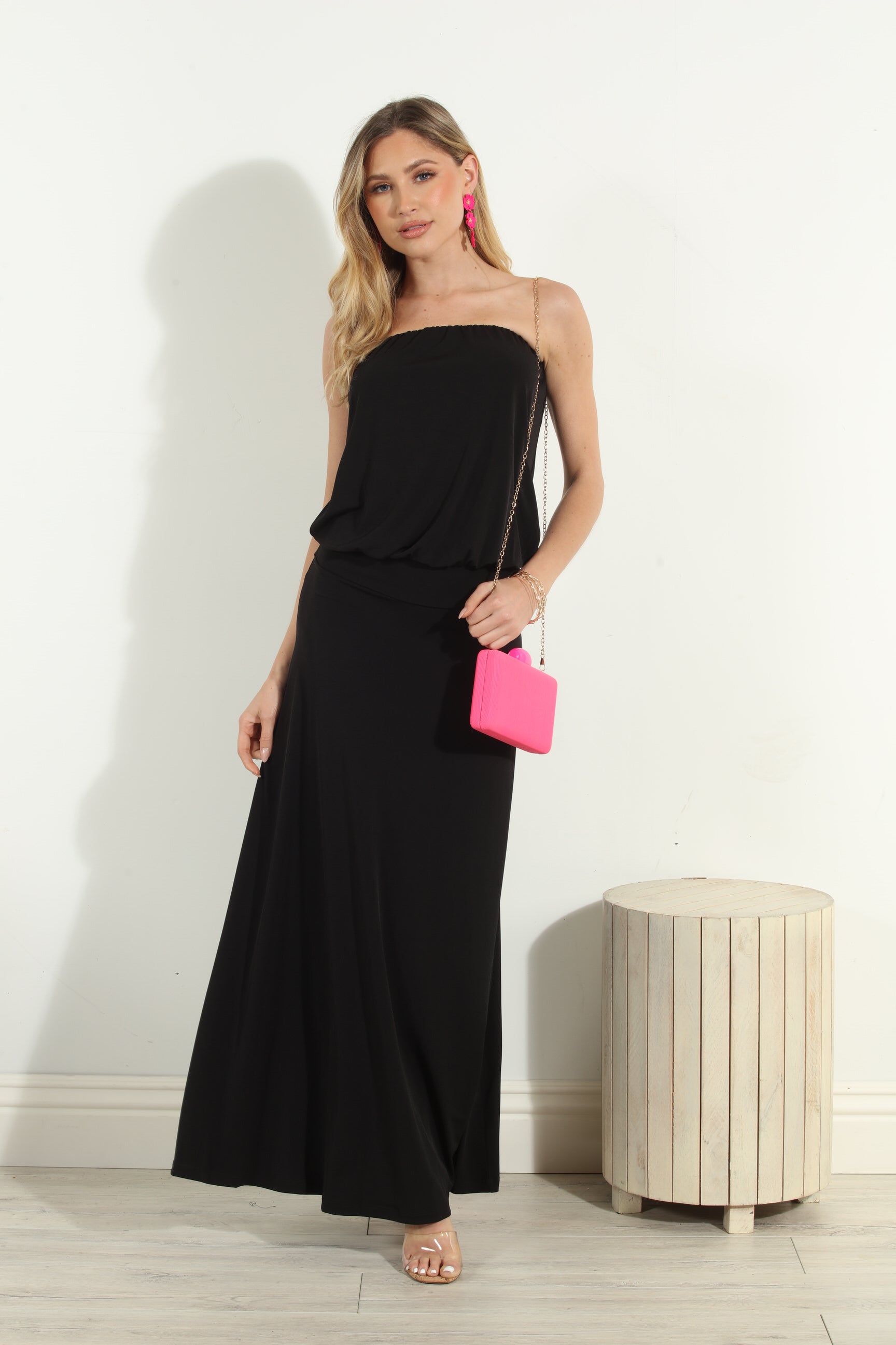 Black Strapless Maxi Dress-BEST SELLER