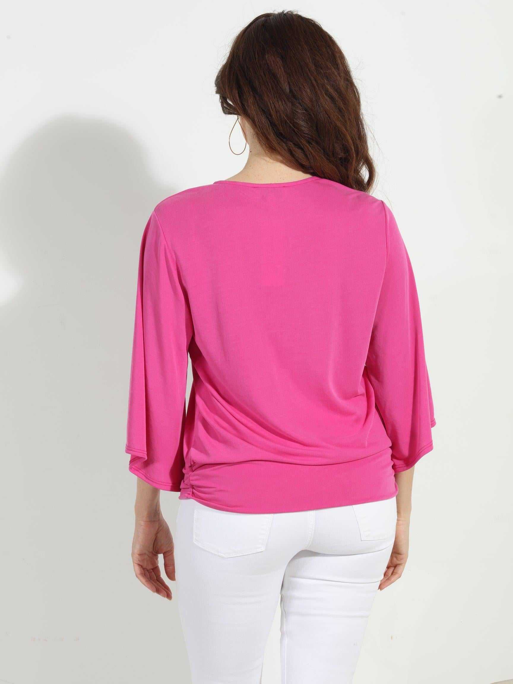 Carmine Cupro Stretch Banded Kimono Top-BEST SELLER