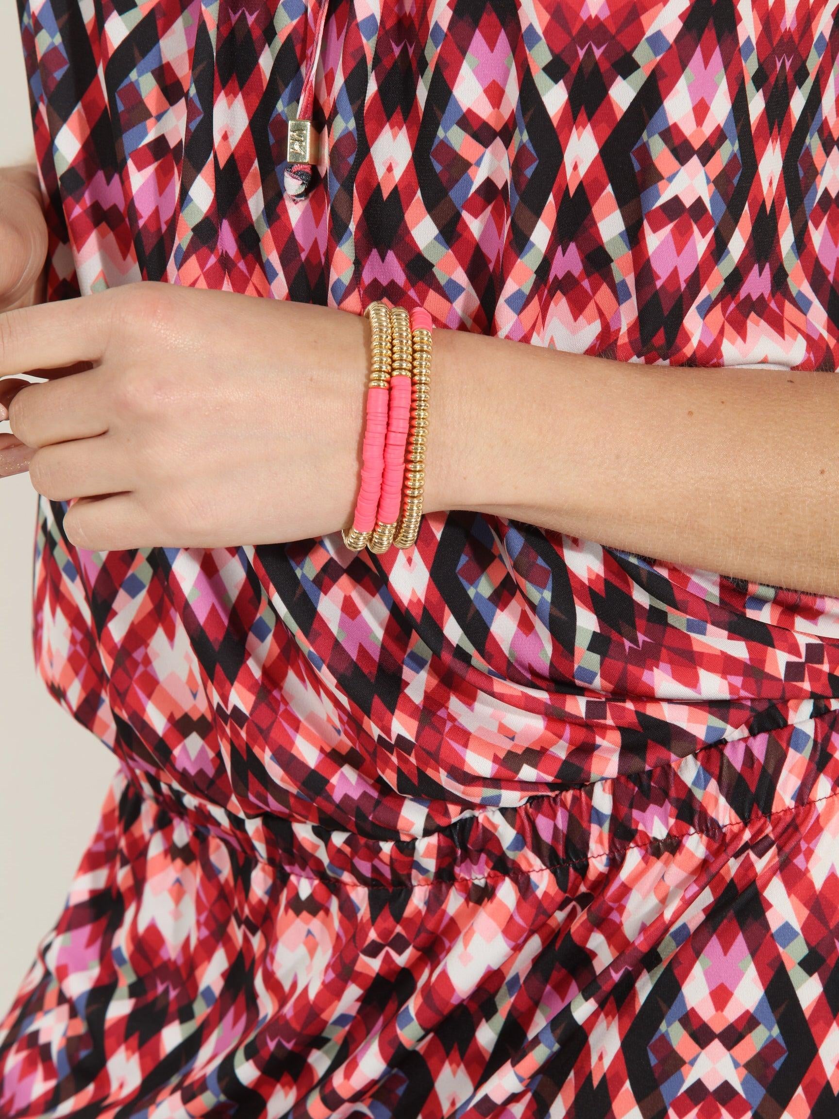 Coral 3-Layer Bracelet Stack-FINAL SALE